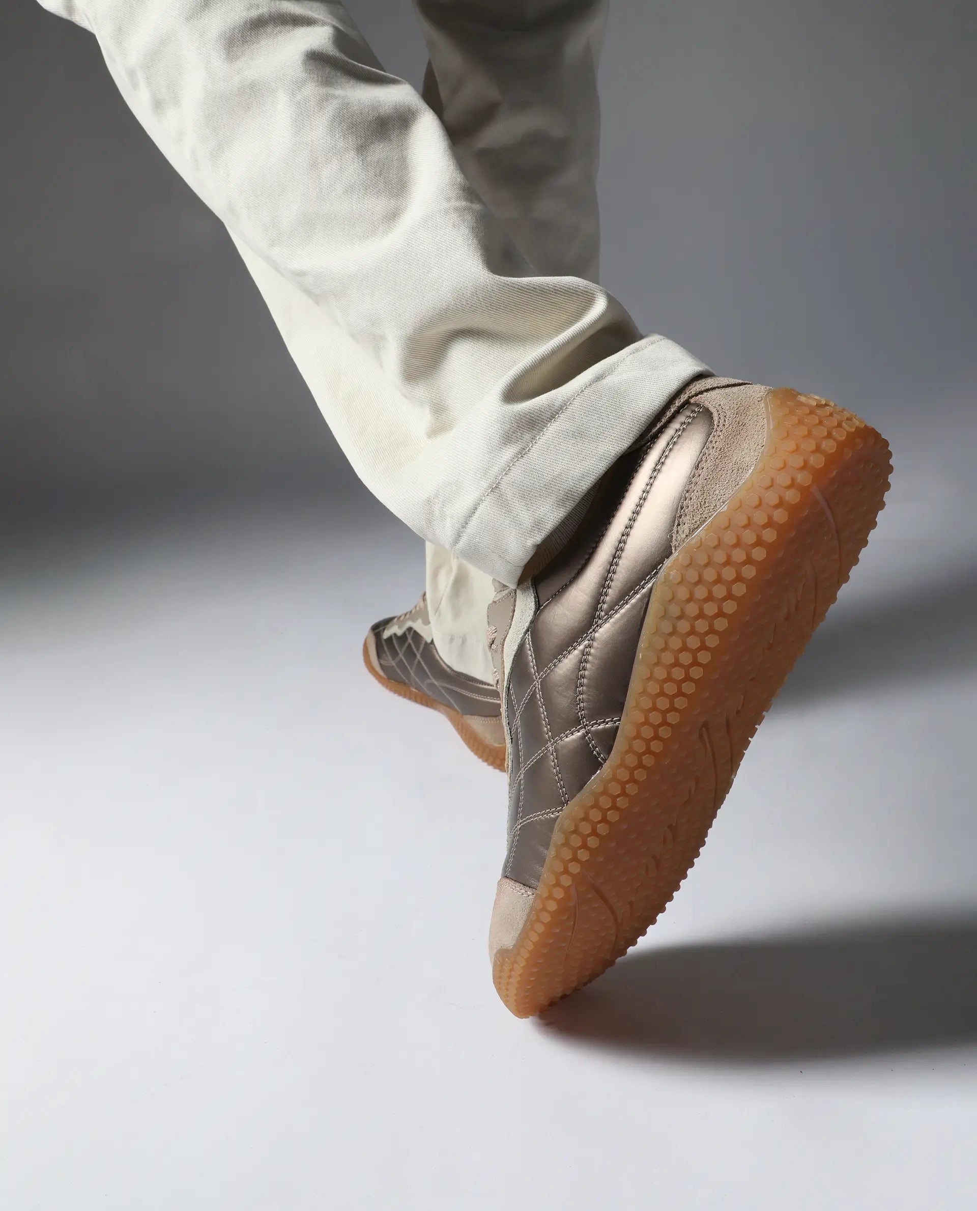 Rare Rabbit Men's Temo Brass Parachute Lace-Up Closure Sneaker