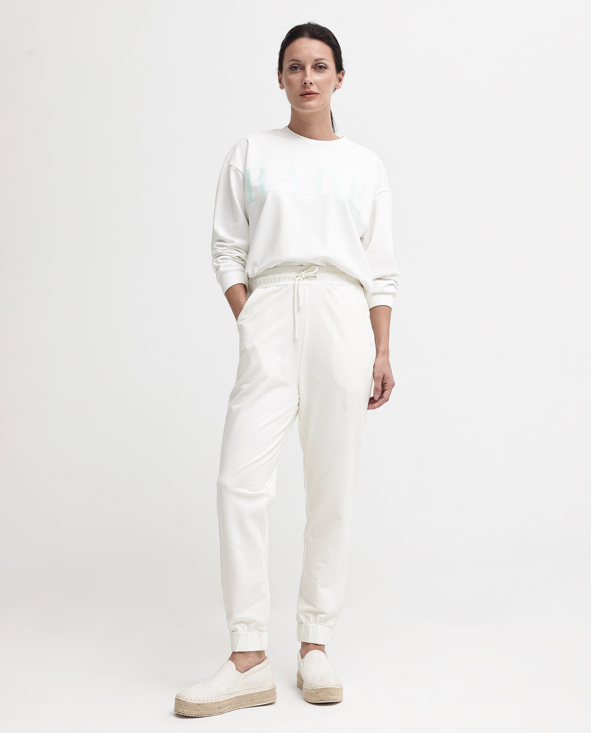 Rareism Womens Terac Off White Track Pant Solid
