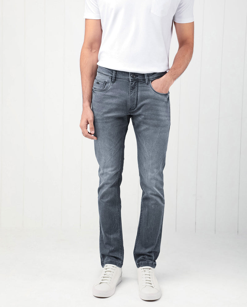SLIM FIT CRUSHED EFFECT JEANS