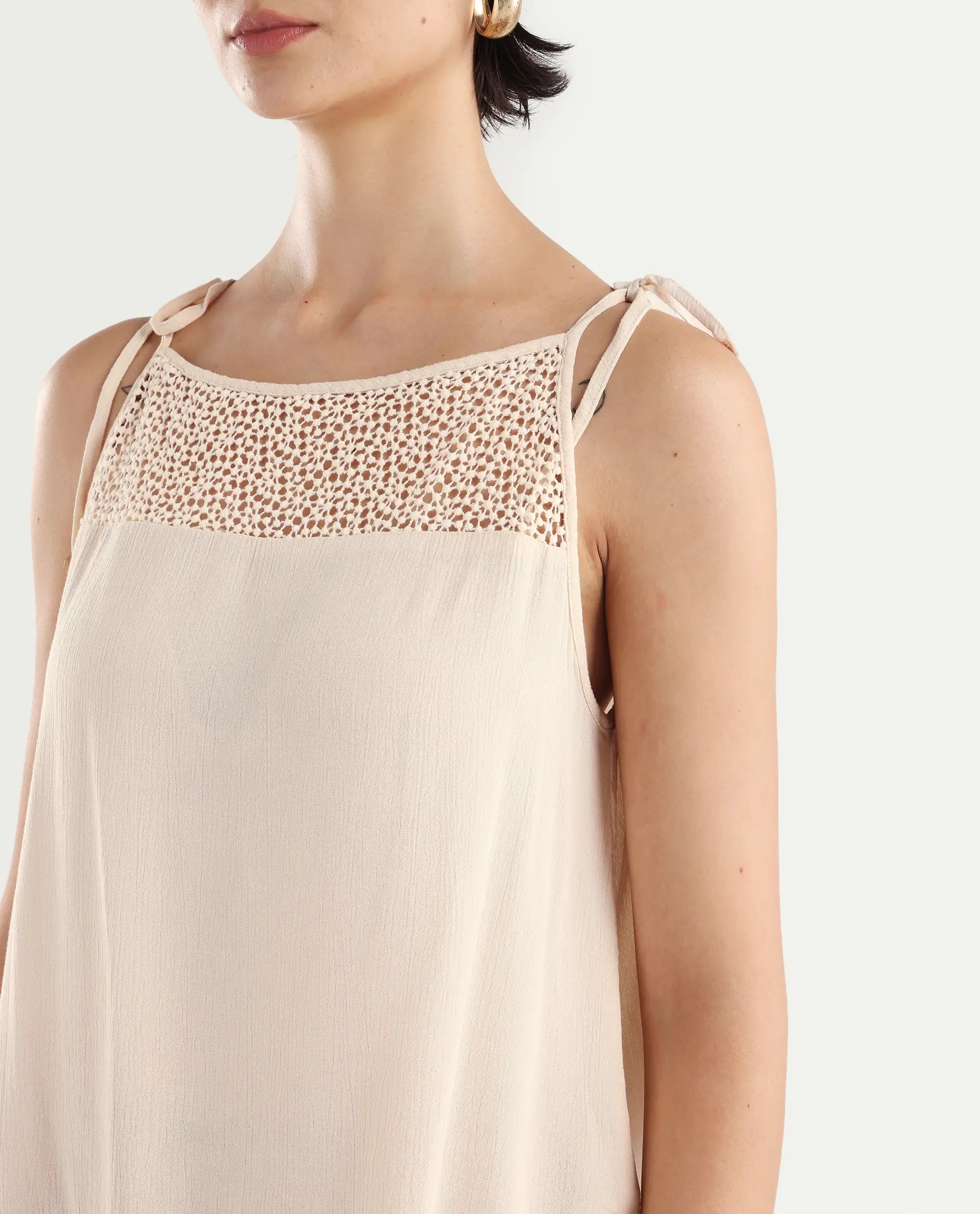 Rareism Women's Terni Off White Rayon Shoulder Strap Floral Print Extended Sleeves Regular Fit Top