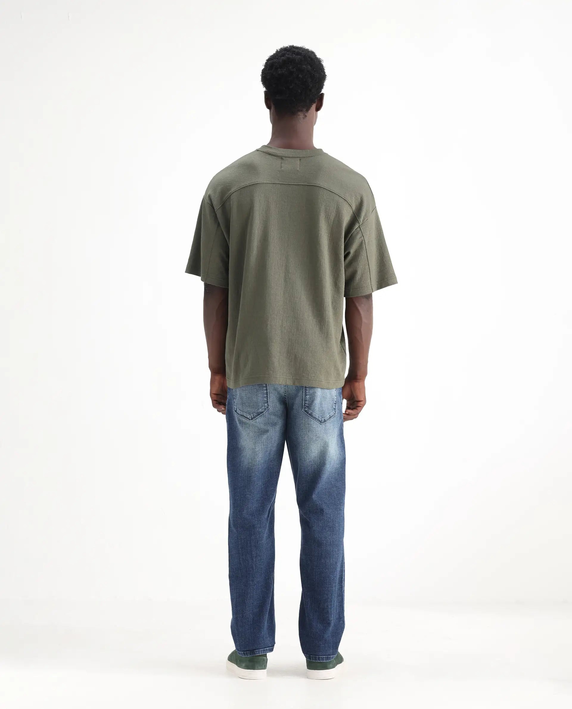 Rare Rabbit Men's Theo Light Blue Cotton Blend Plain Morris Regular Fit Jeans