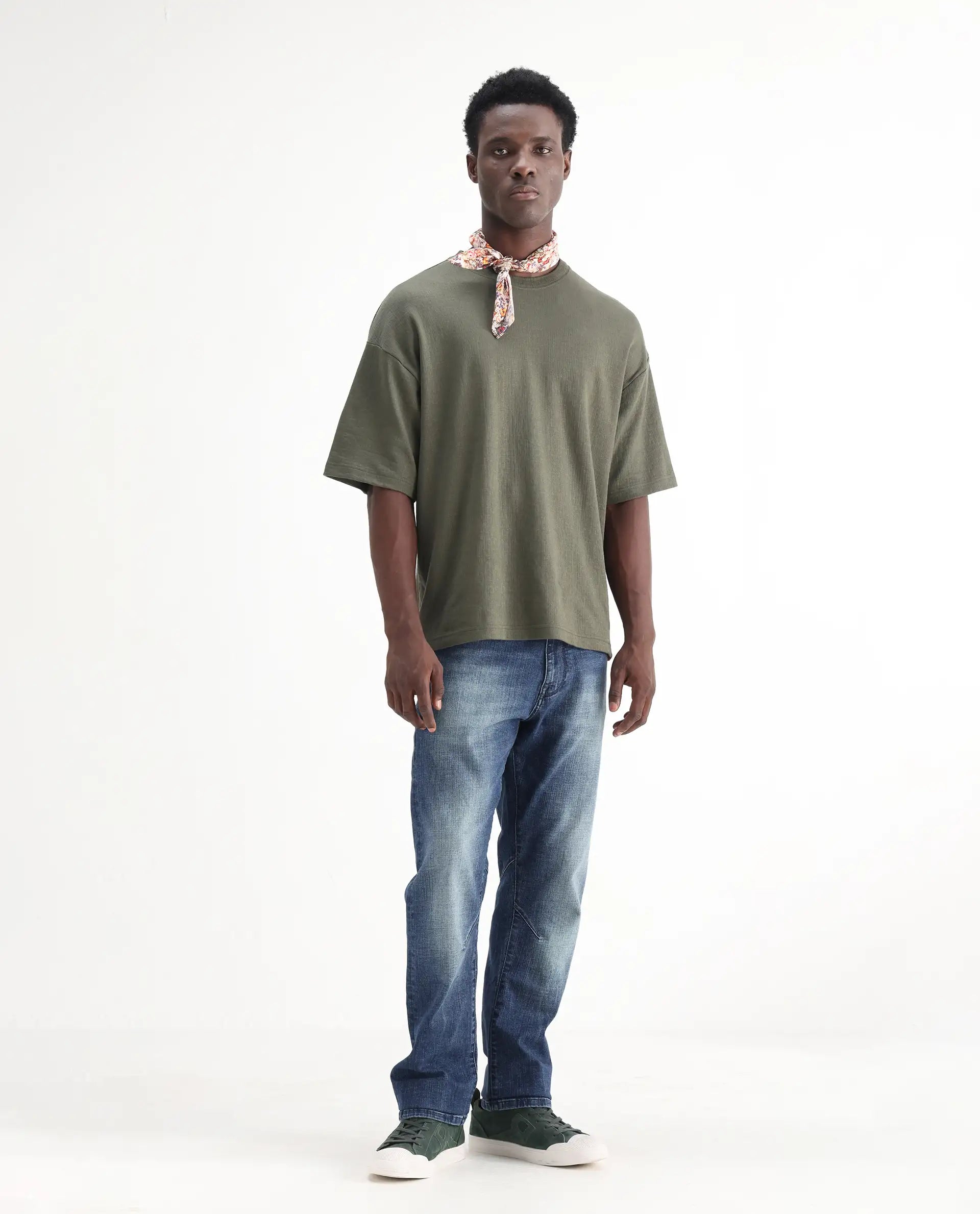 Rare Rabbit Men's Theo Light Blue Cotton Blend Plain Morris Regular Fit Jeans