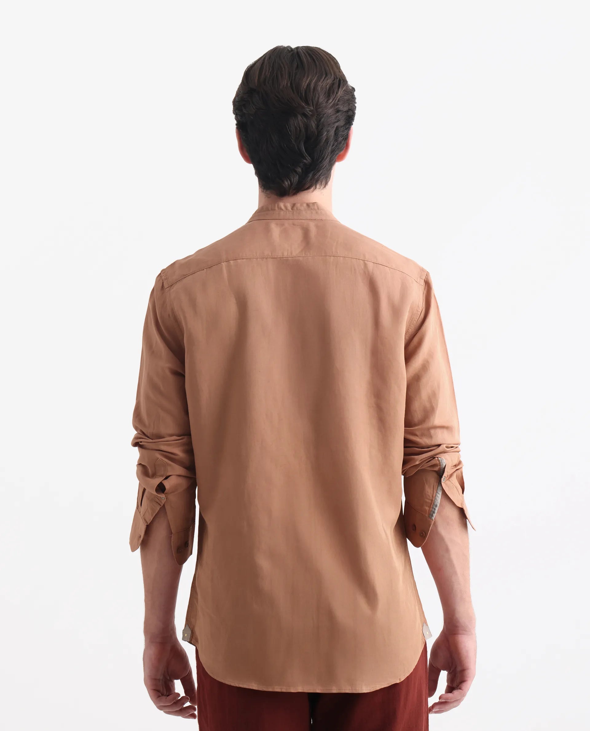 open lace back dress The Orange Bagley Gingham Dress Shirt – Ledbury main image 1