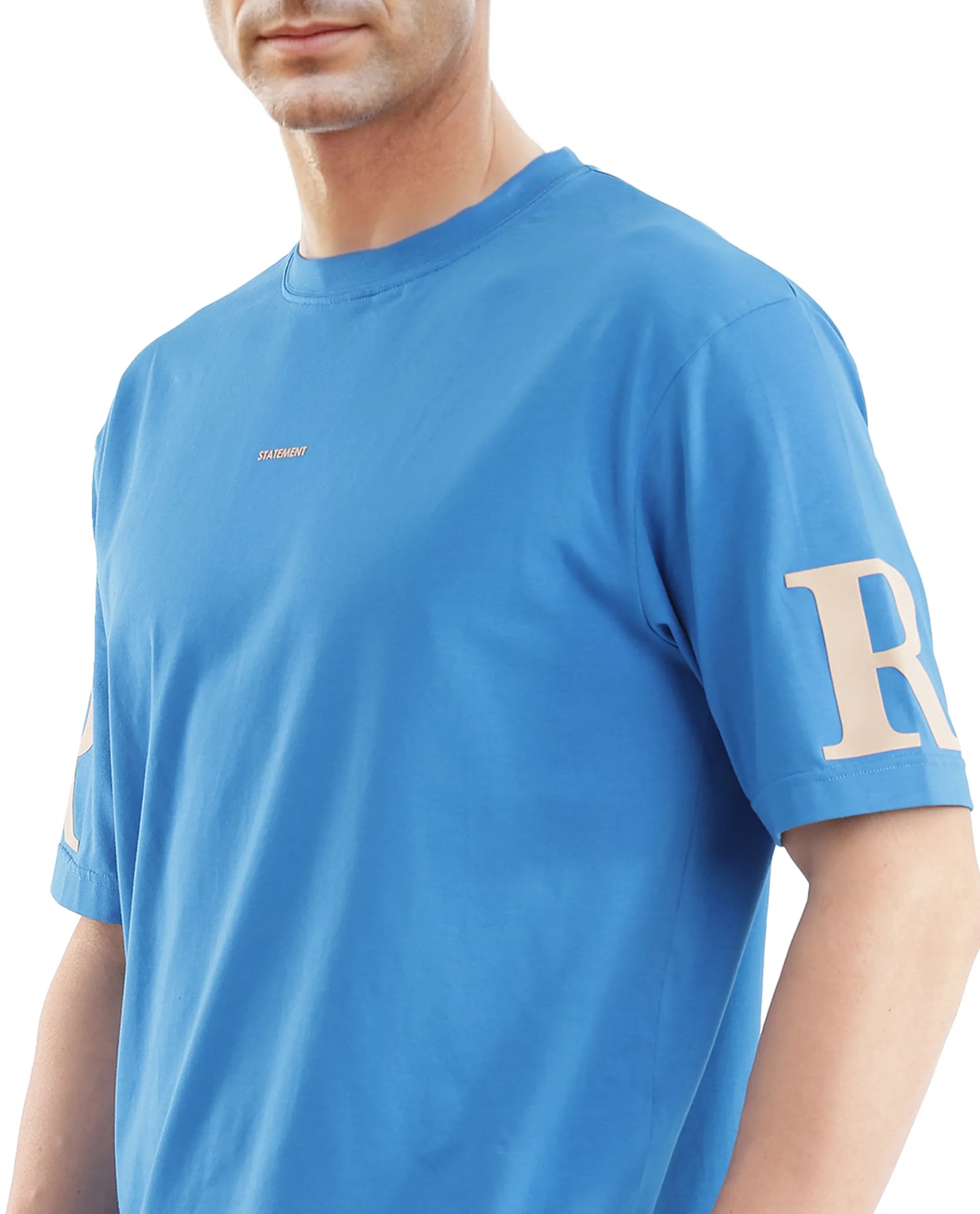 Rare Rabbit Men Tin Dark Blue Short Sleeves Crew Neck Digital Print T-Shirt