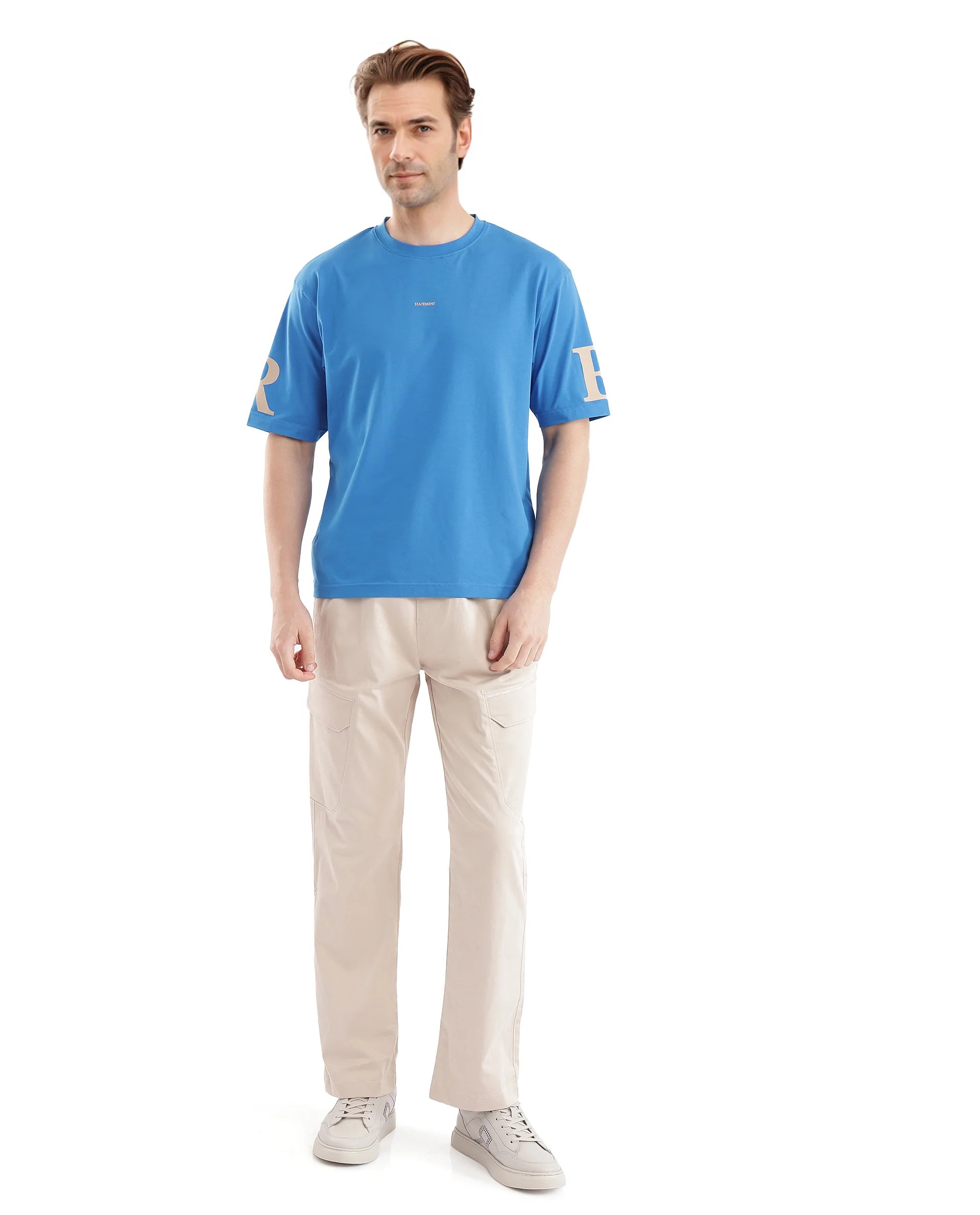 Rare Rabbit Men Tin Dark Blue Short Sleeves Crew Neck Digital Print T-Shirt