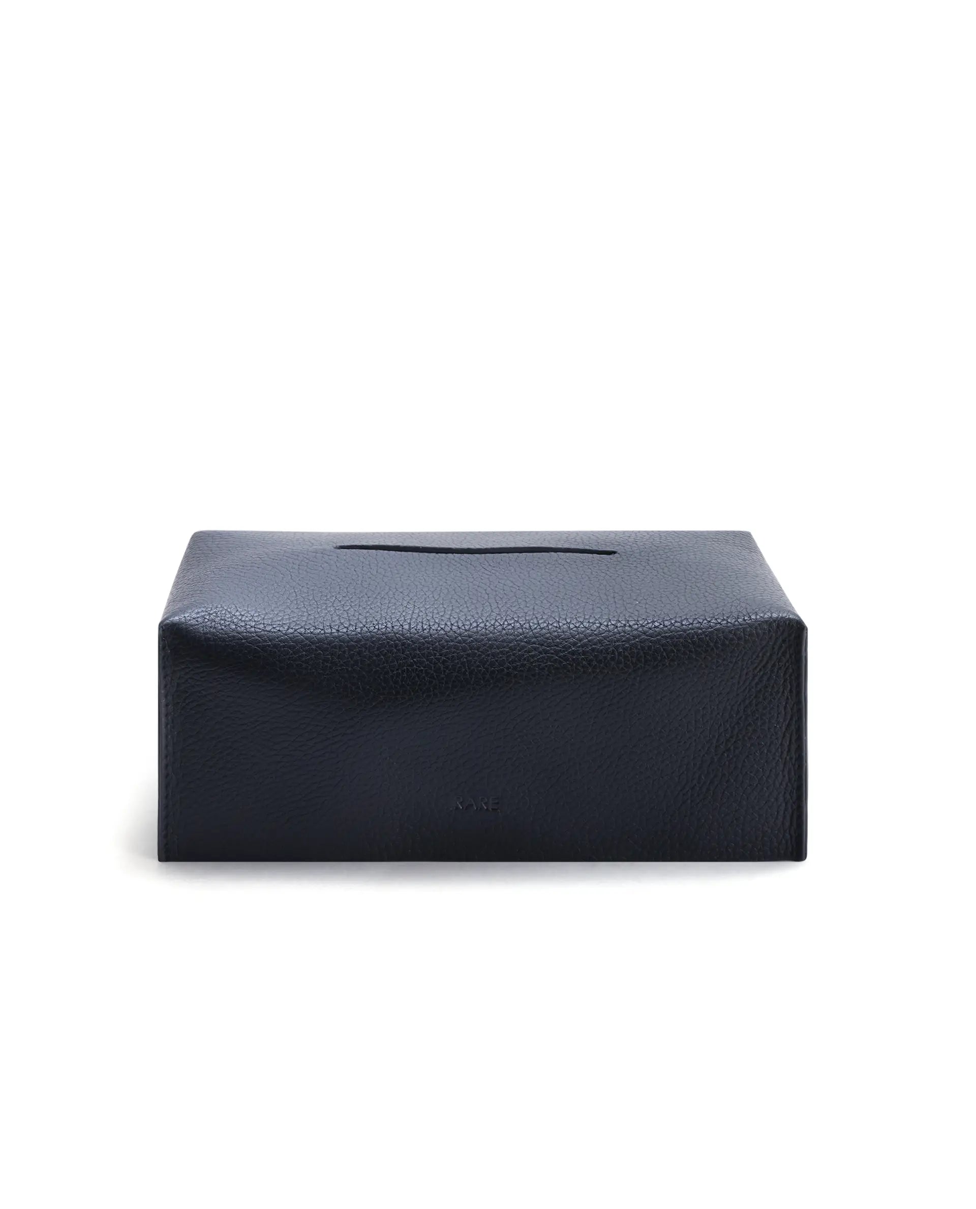 Rare Rabbit Men's Tisboc Black Leather Tissue Box
