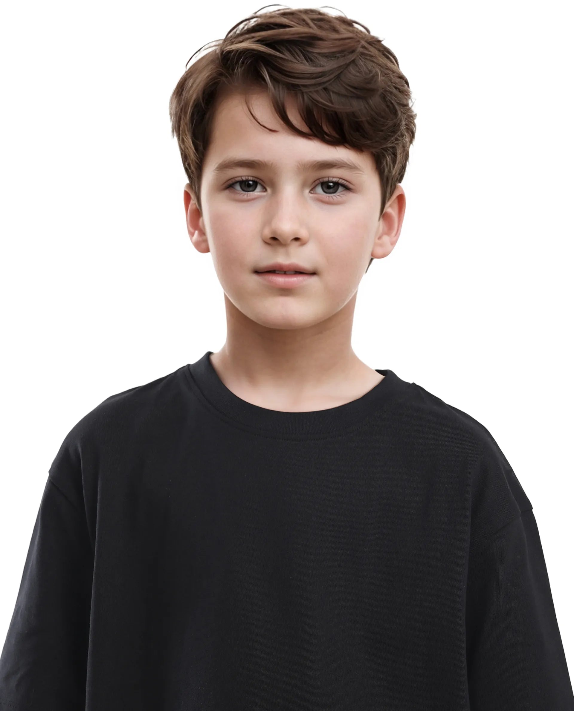 Rare Ones Kids Tiy Black Cotton Graphic Print Slip-On Oversized Fit T-Shirt