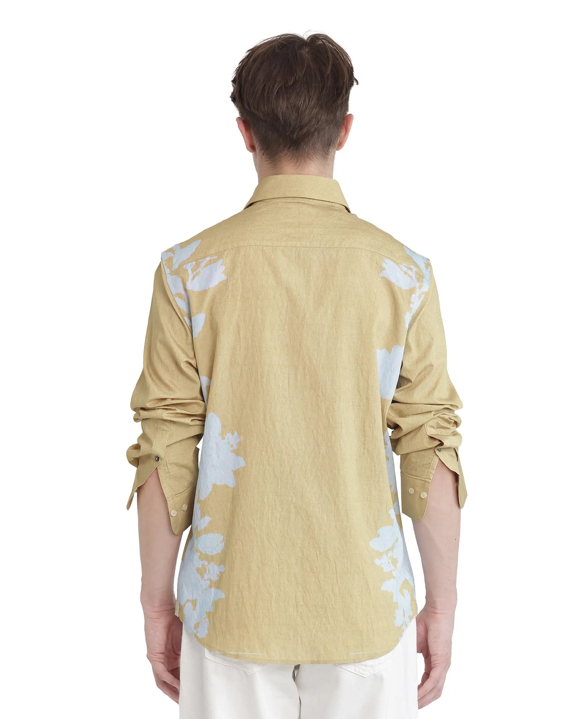 Rare Rabbit Men Tobo Dusky Green Viscose Fabric Full Sleeve Regular Collar Floral Printed Shirt