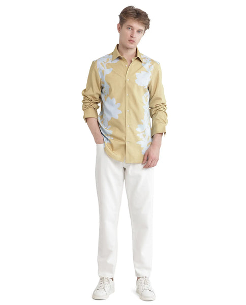 Buy Tobo - Dusky Green Regular Fit Floral Print Shirt| Rare Rabbit