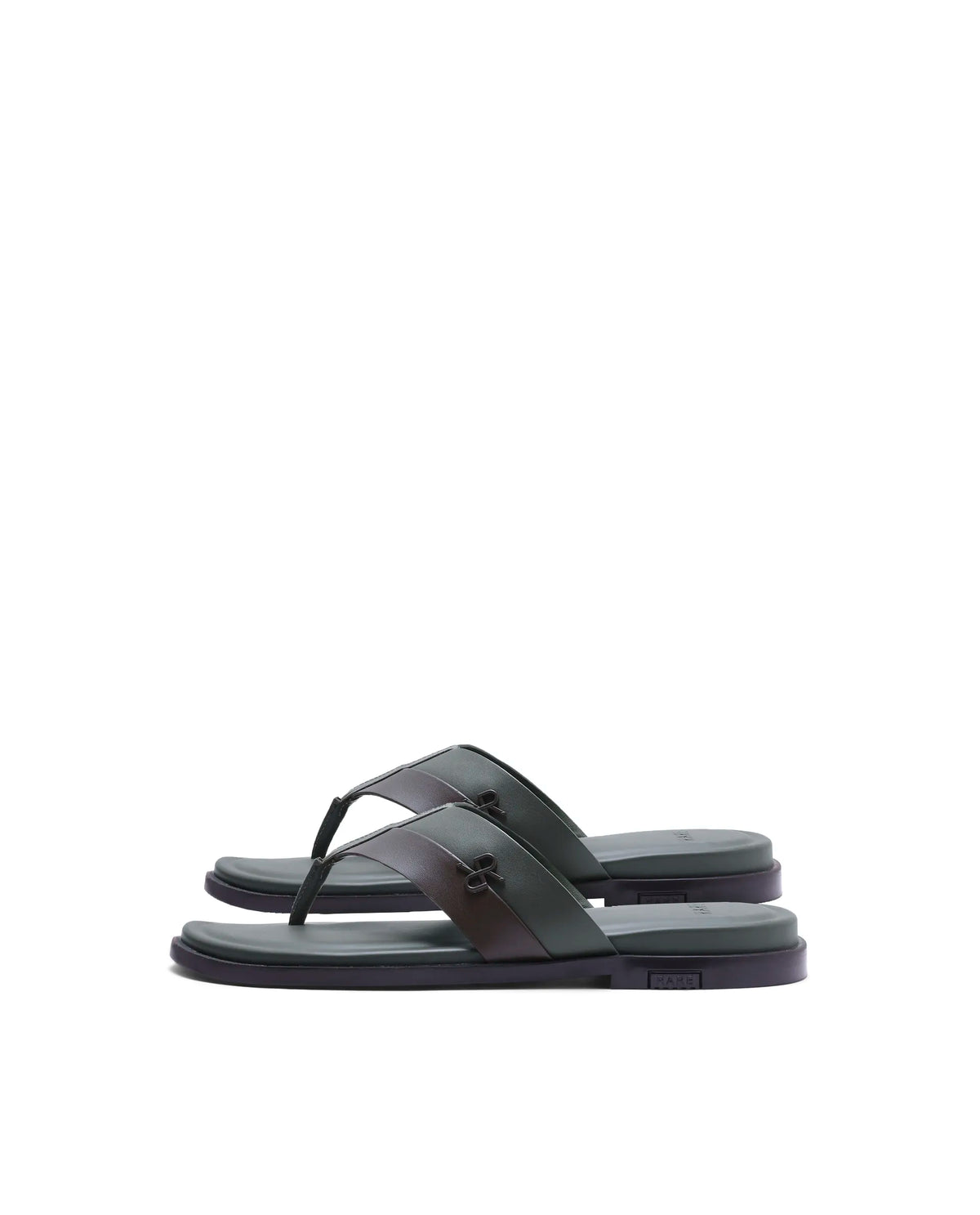 Rarez Men's Tong2 Olive/Woodtan Leather Regular Sandal