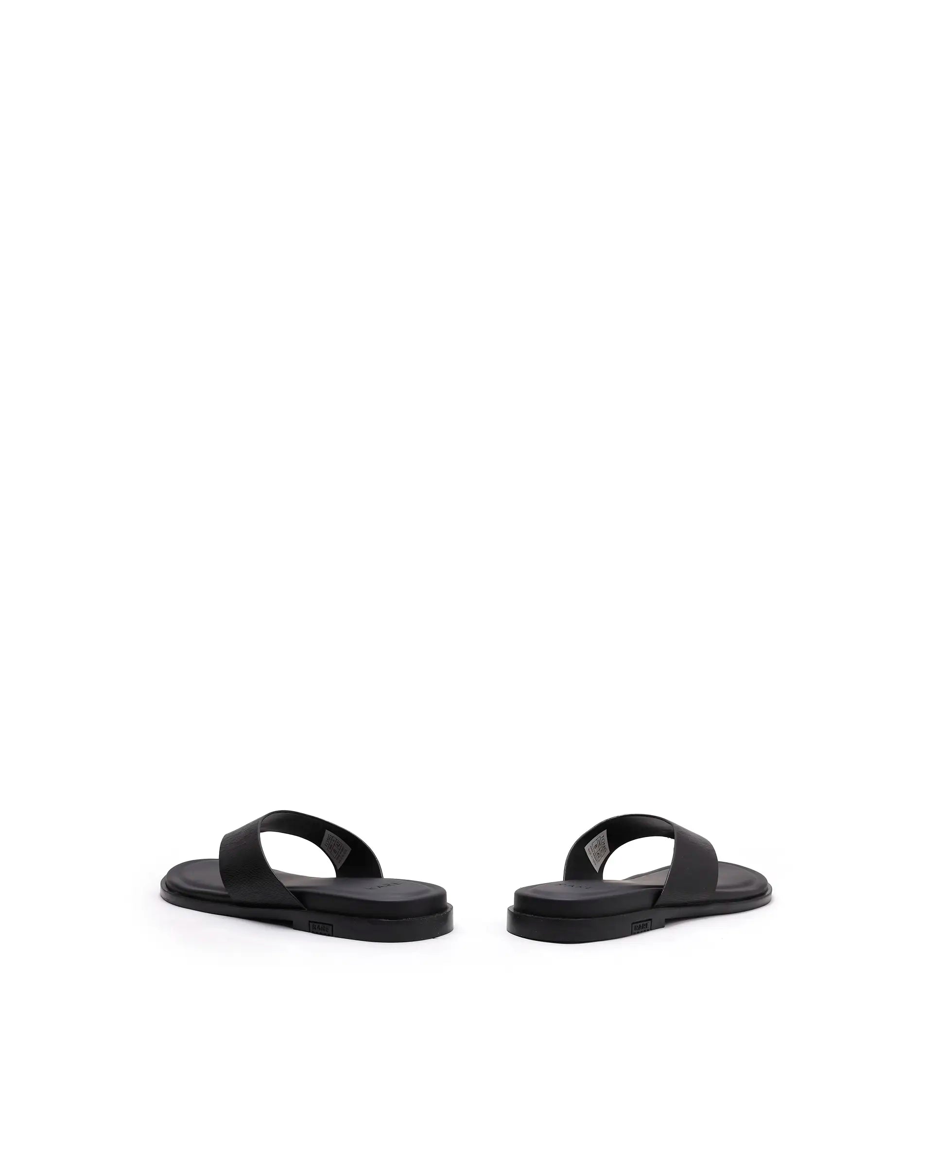 Rarez Men's Tong Black Leather Regular Sandal