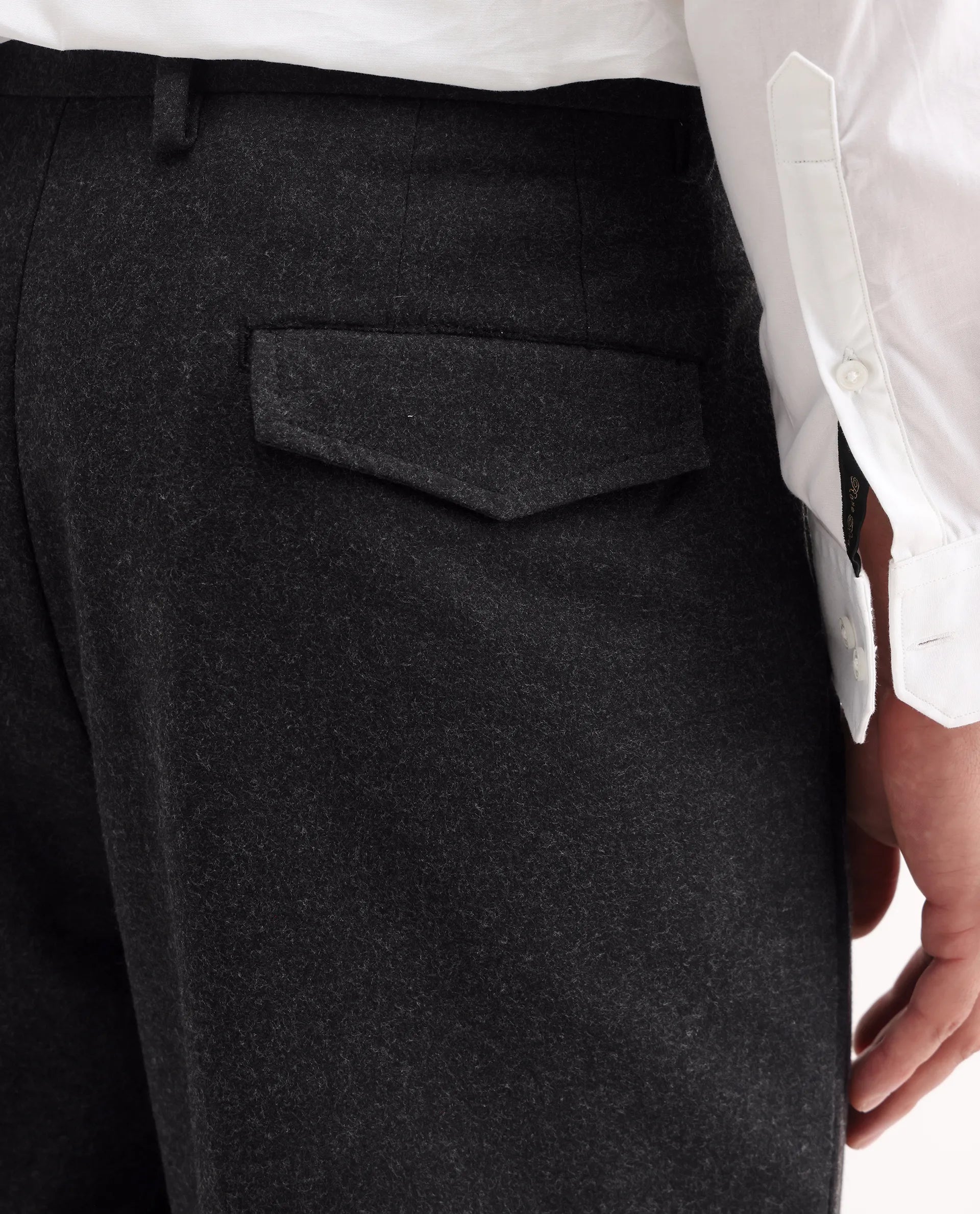 Rare Rabbit Men's Tori Black Cotton Plain Relaxed Fit Trouser