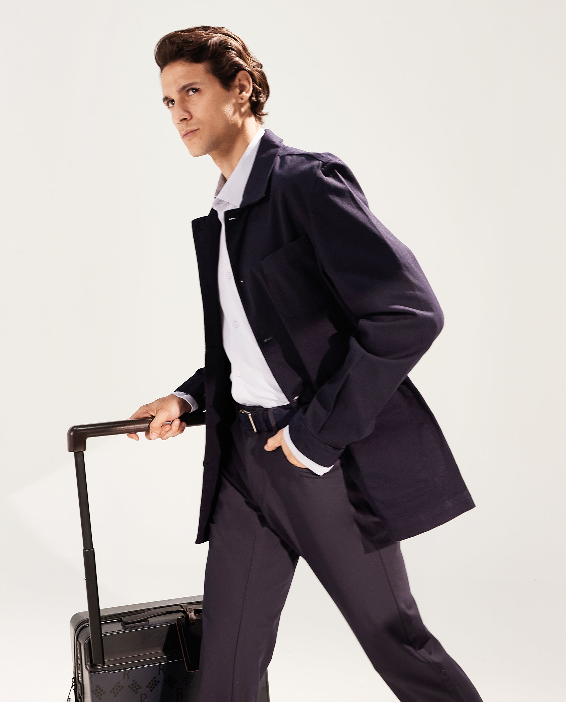 Rare Rabbit Men Fastro Dark Navy Button Closure Regular Fit Plain Trouser