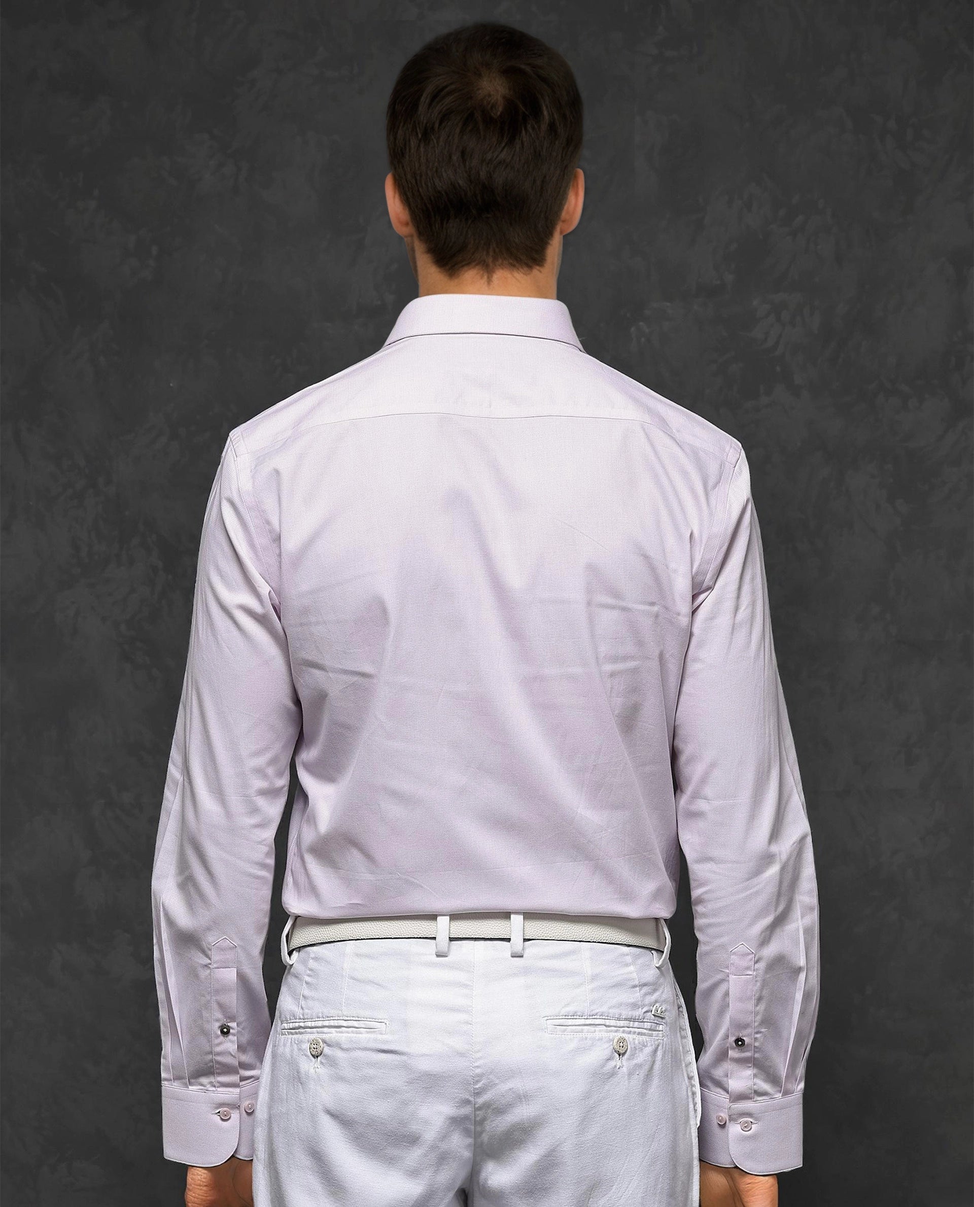 Rare Rabbit Mens Traf Pastel Pink Cotton Dobby Fabric Full Sleeves Regular Fit Solid Shirt