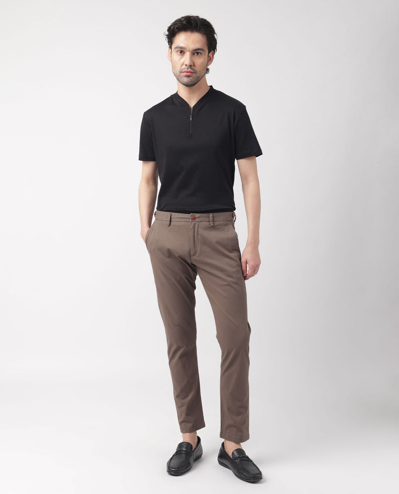 Dark Khaki Solid Trousers - Selling Fast at Pantaloons.com