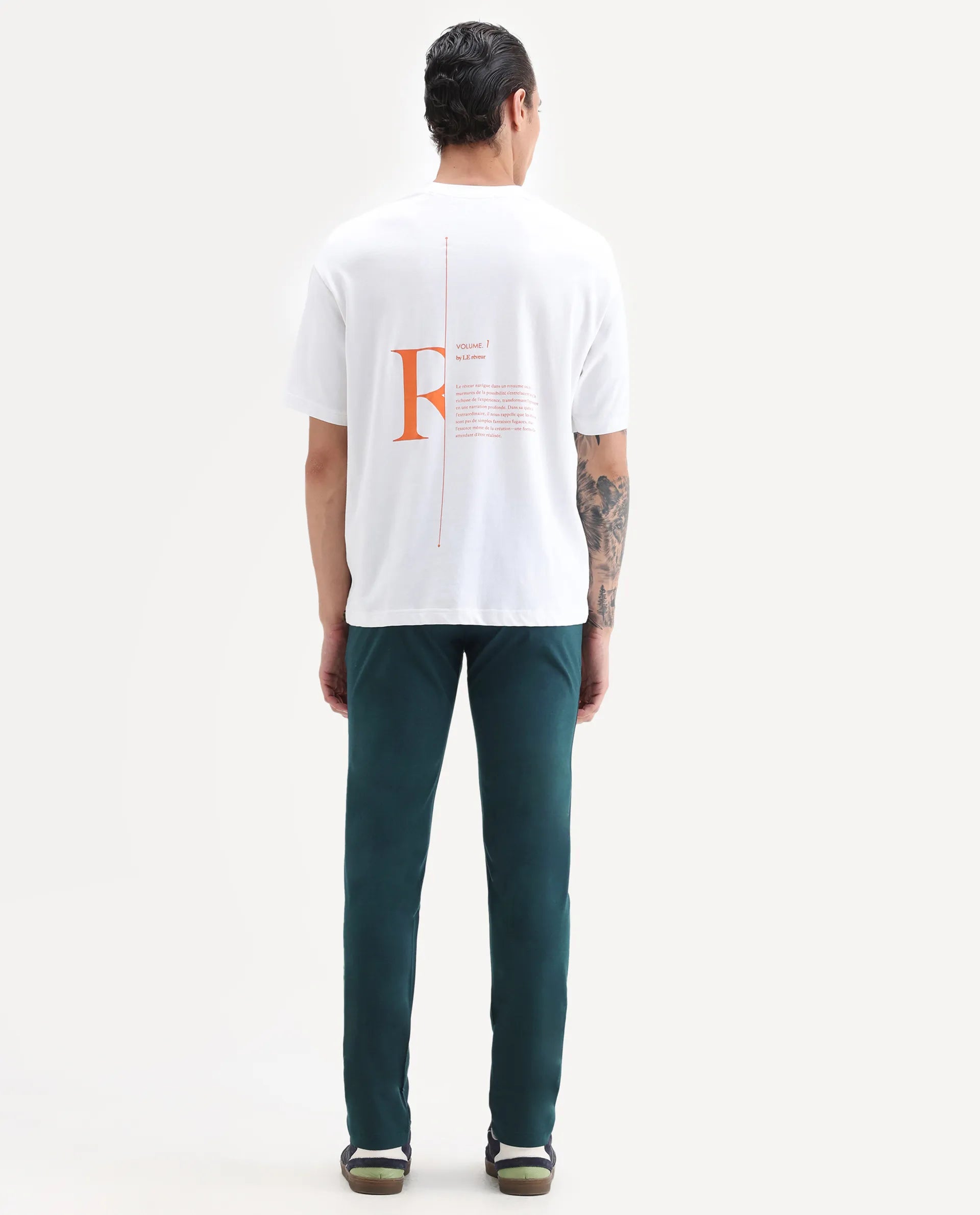 Rare Rabbit Men's Travellers Dark Petrol Solid Mid-Rise Regular Fit Trouser