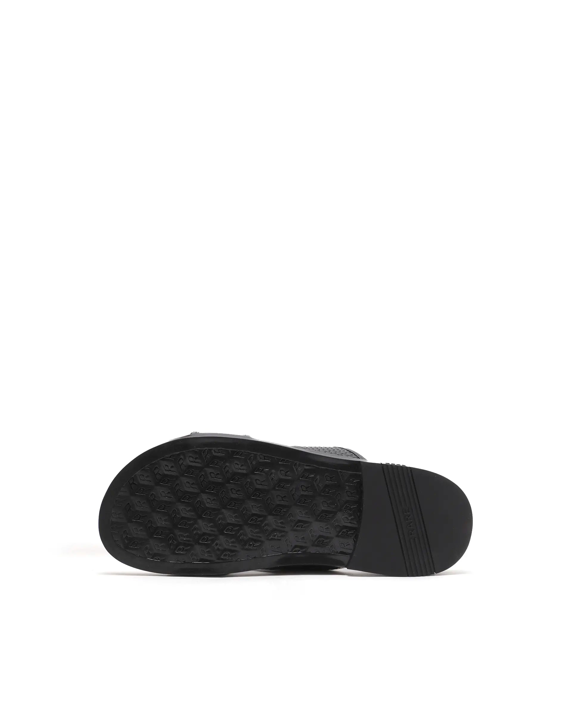 Rarez Men's Trev Black Leather Regular Sandal