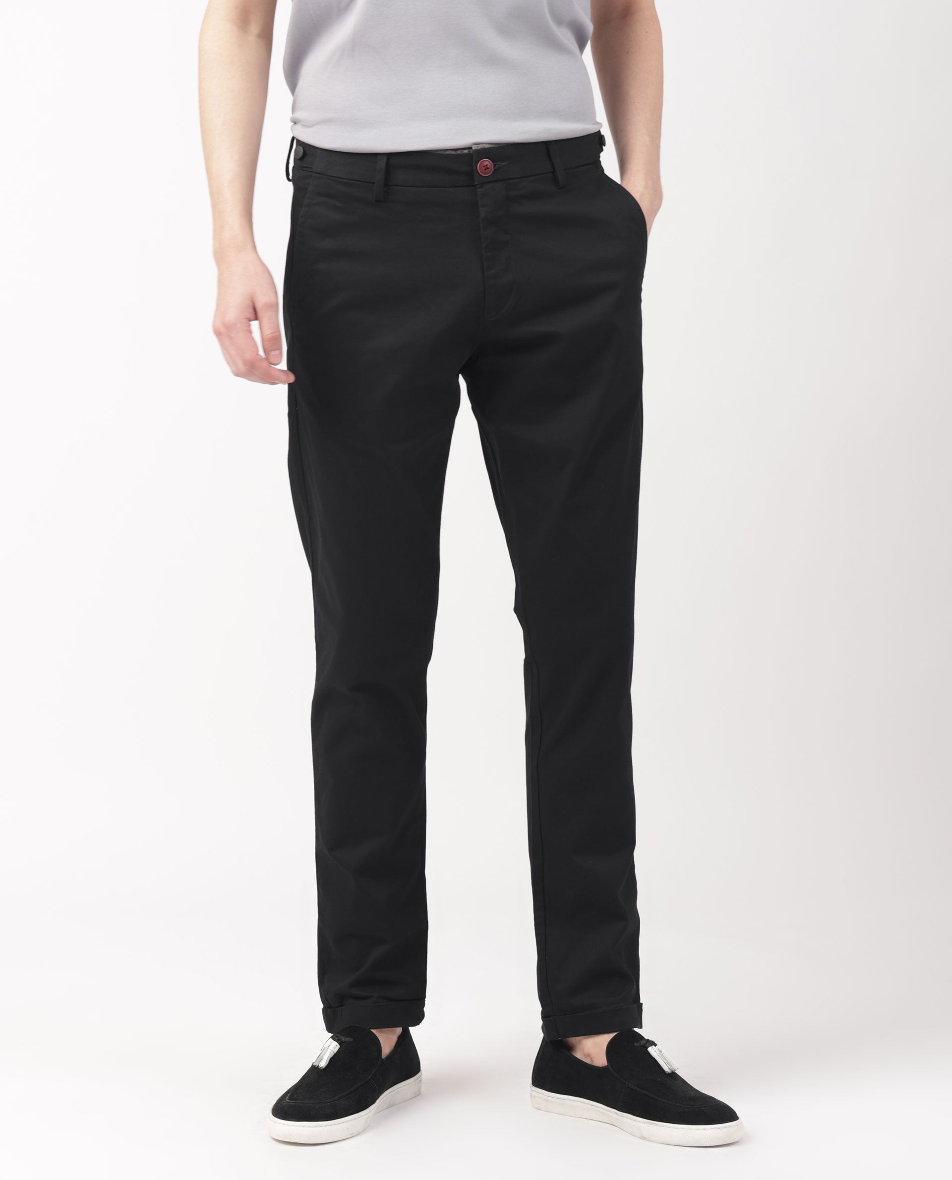 Check Formal Trousers In Black B95 Norm