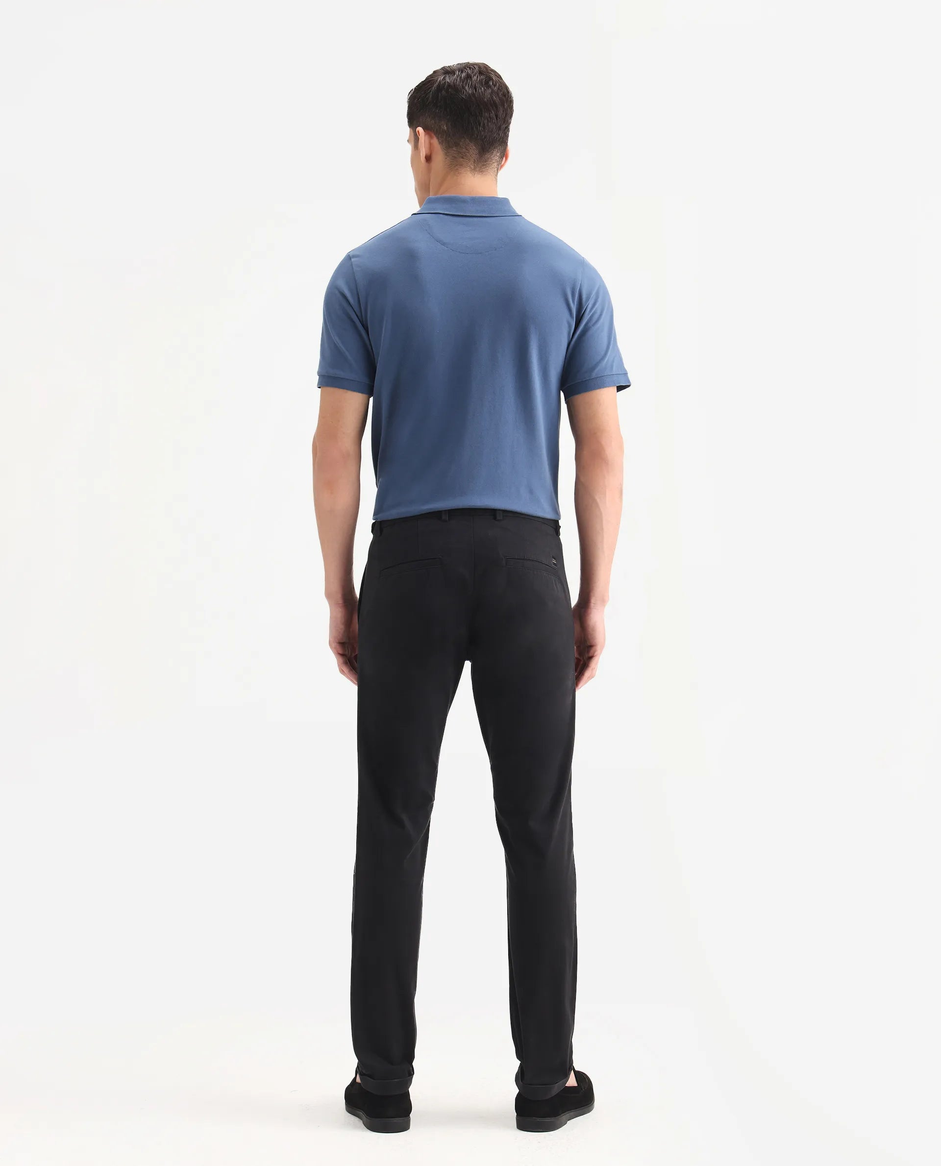 Rare Rabbit Men's Trews-22 Black Cotton Plain Regular Fit Trouser