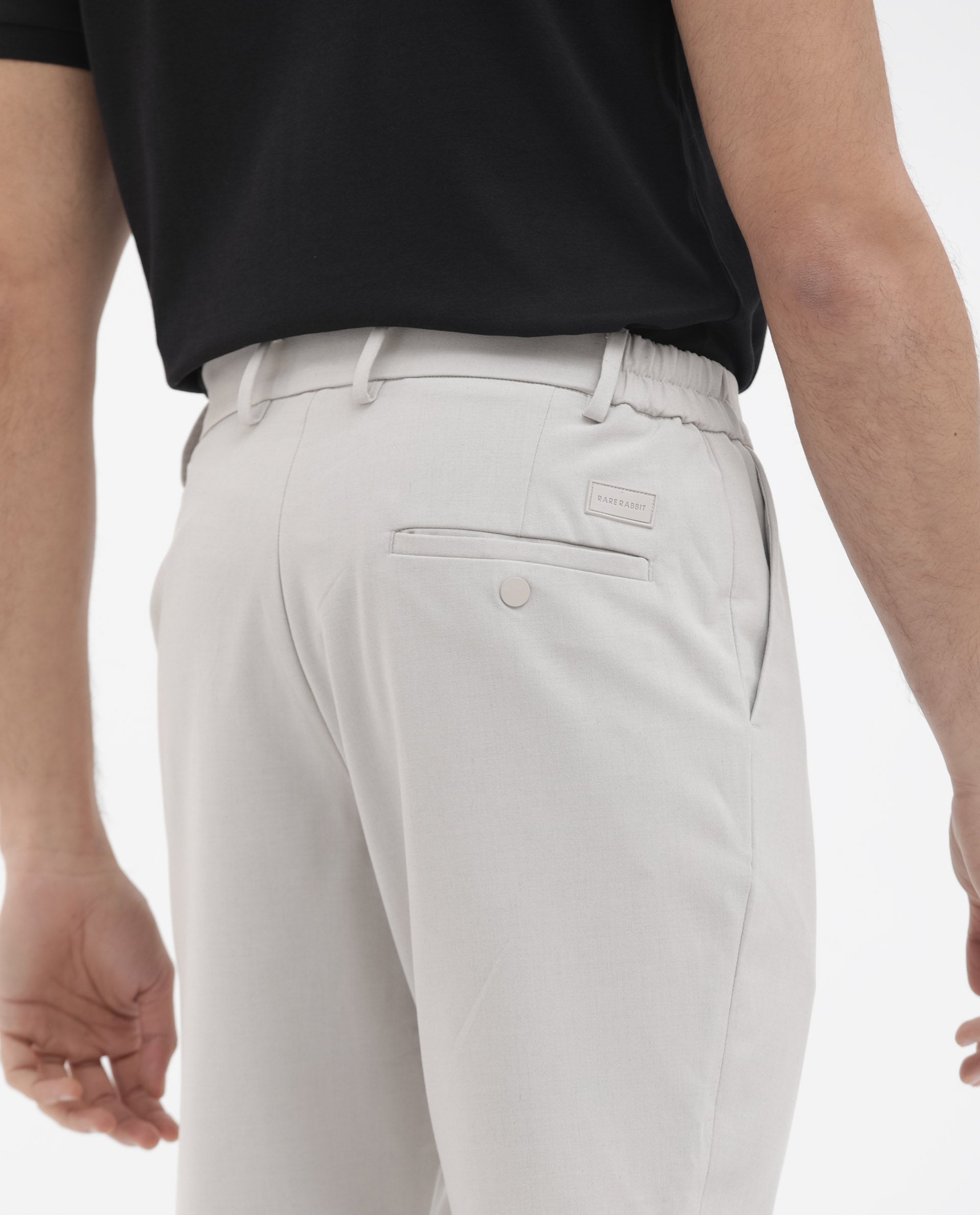 Rare Rabbit Mens Trip-1 Light Beige Mid Rise Regular Fit Solid Shorts