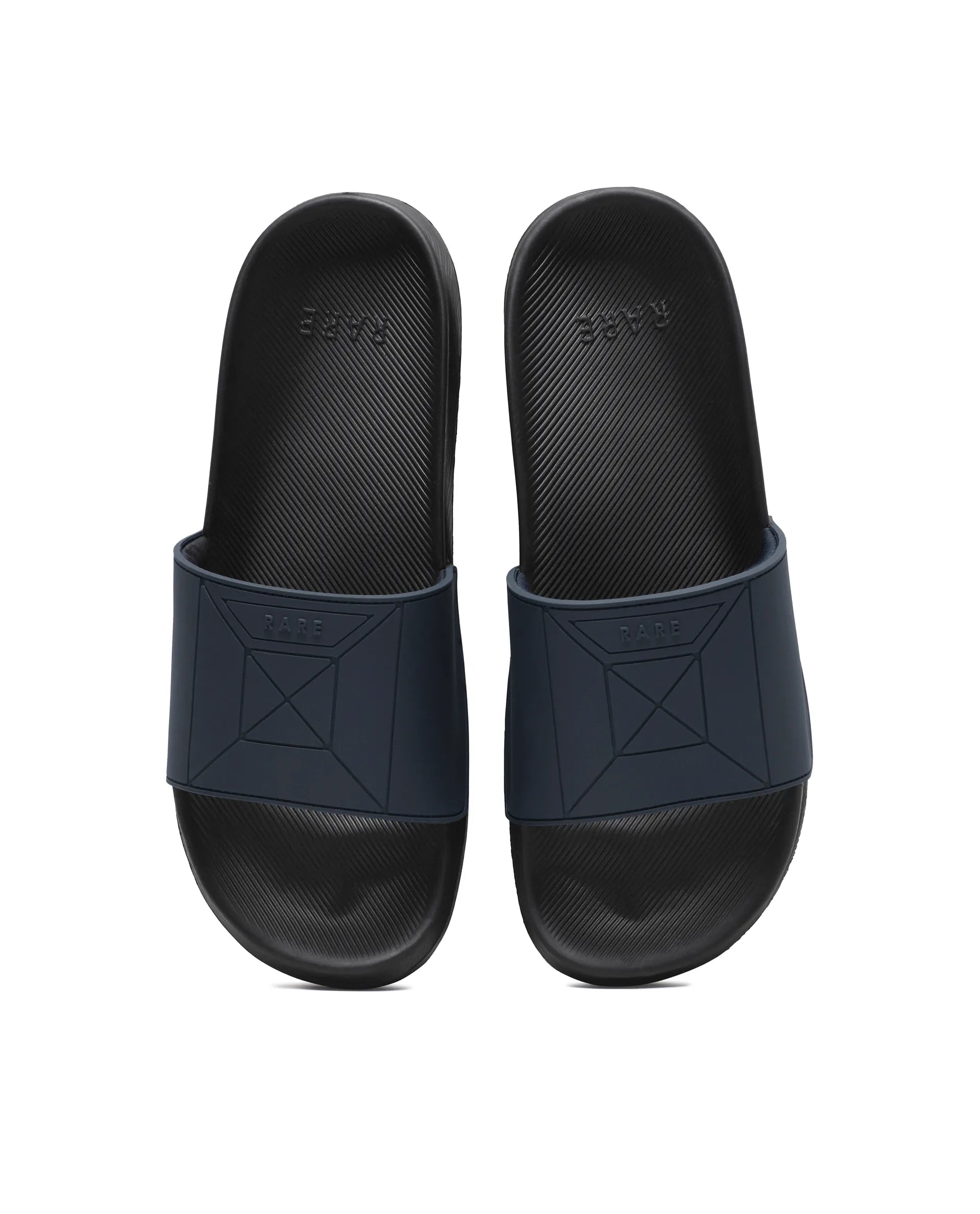 Rarez Men's Triton Black/Navy Regular Geometric Pattern Sandal