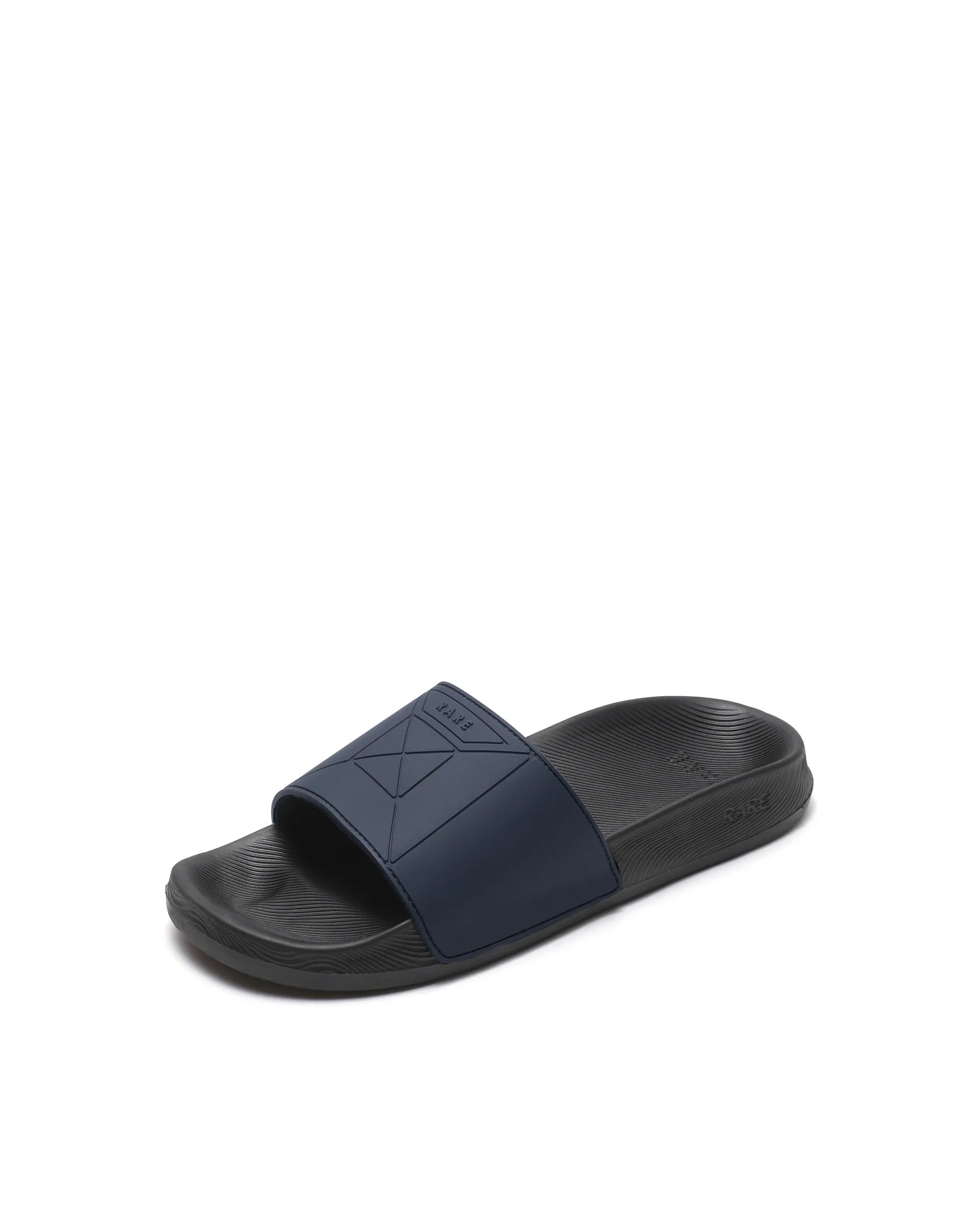 Rarez Men's Triton Black/Navy Regular Geometric Pattern Sandal