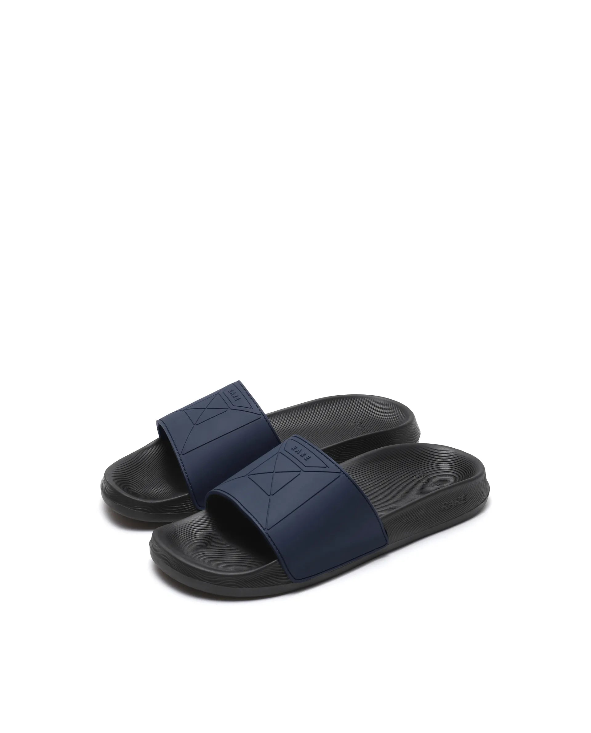 Rarez Men's Triton Black/Navy Regular Geometric Pattern Sandal