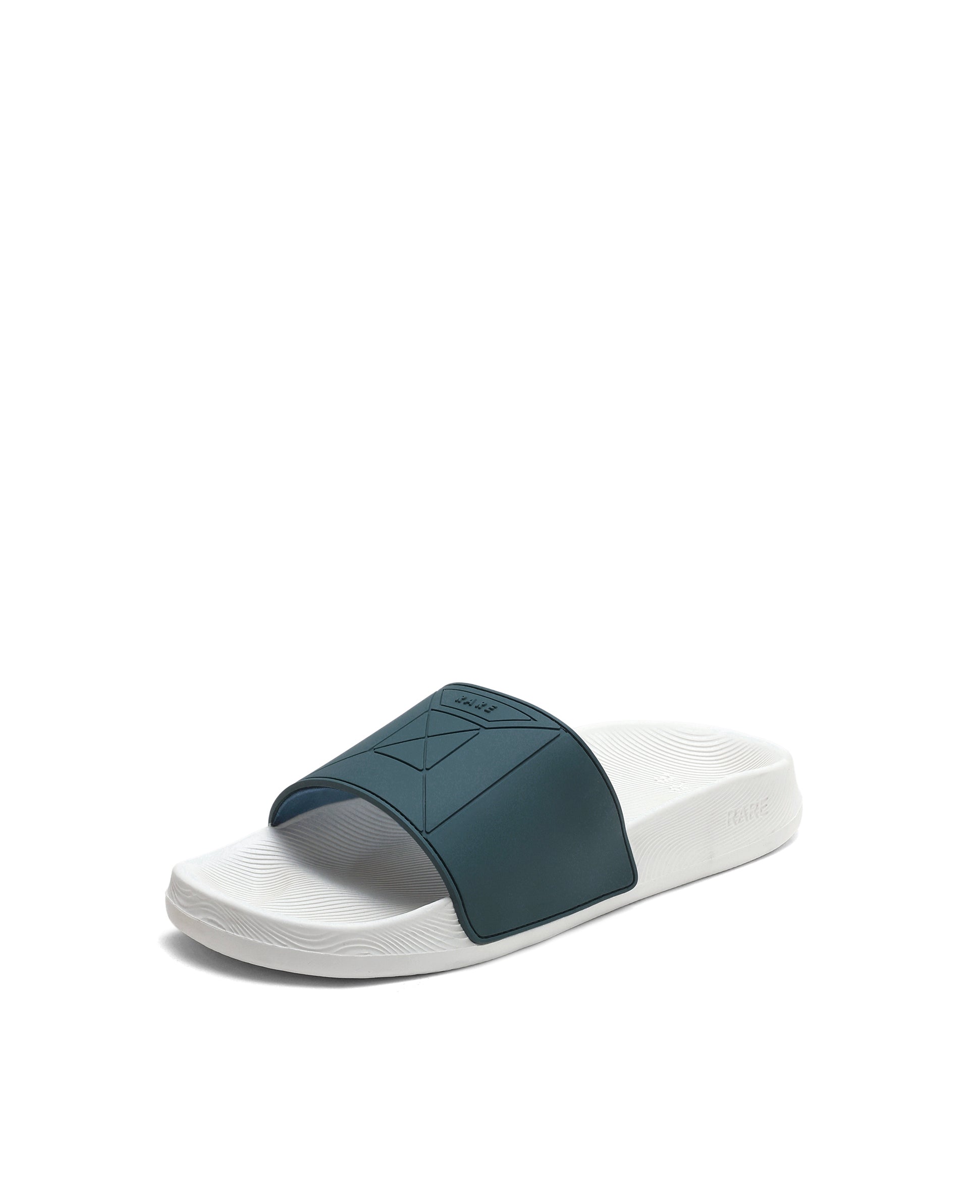 Rarez Men's Triton White/Teal Regular Geometric Print Sandal