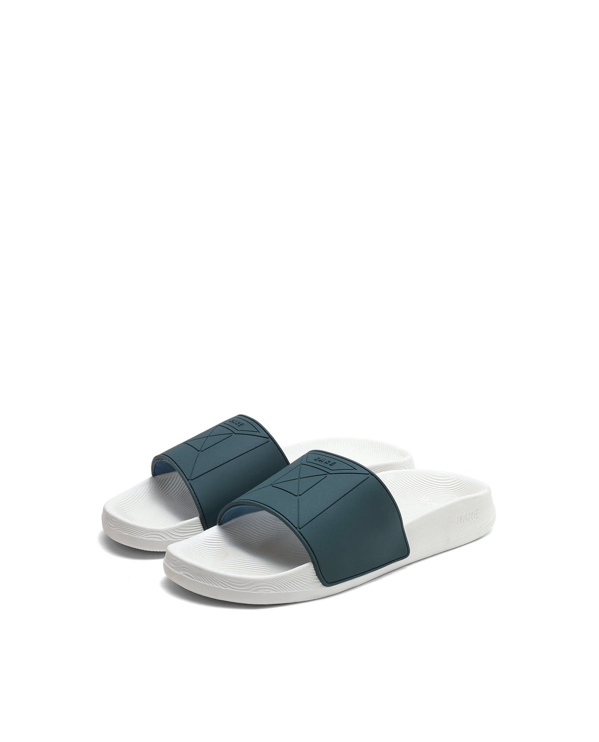 Rarez Men's Triton White/Teal Regular Geometric Print Sandal