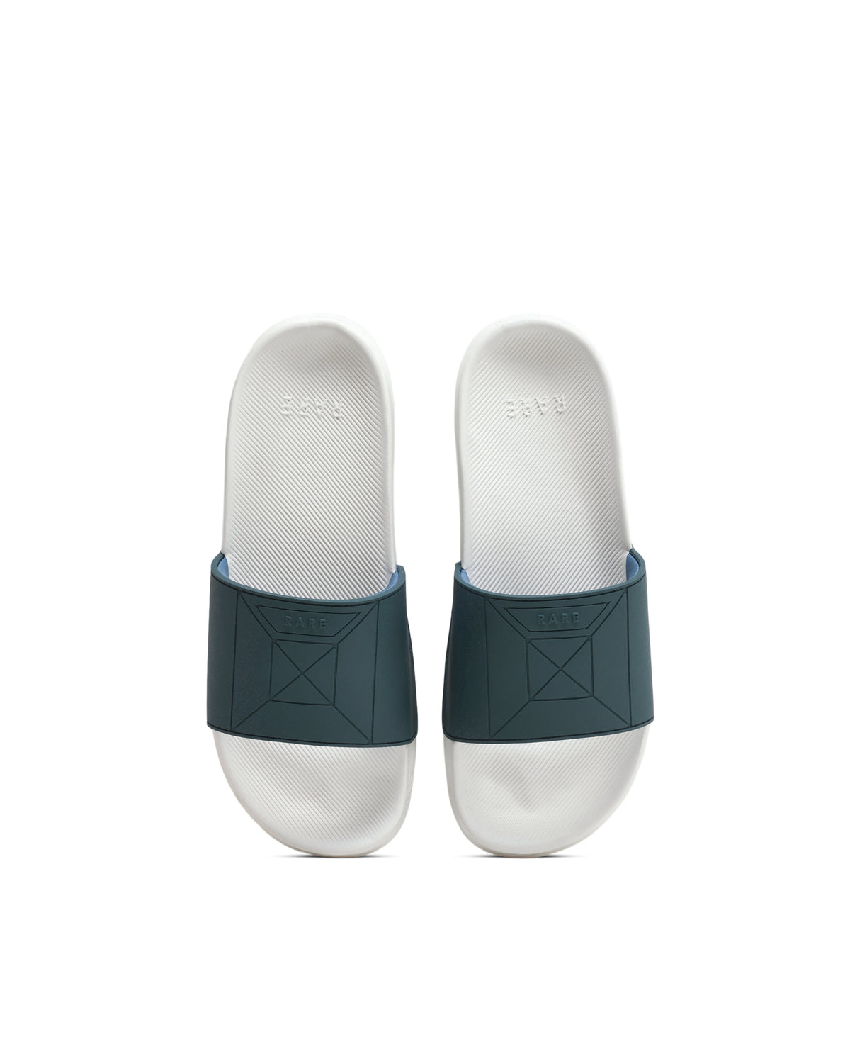 Rarez Men's Triton White/Teal Regular Geometric Print Sandal
