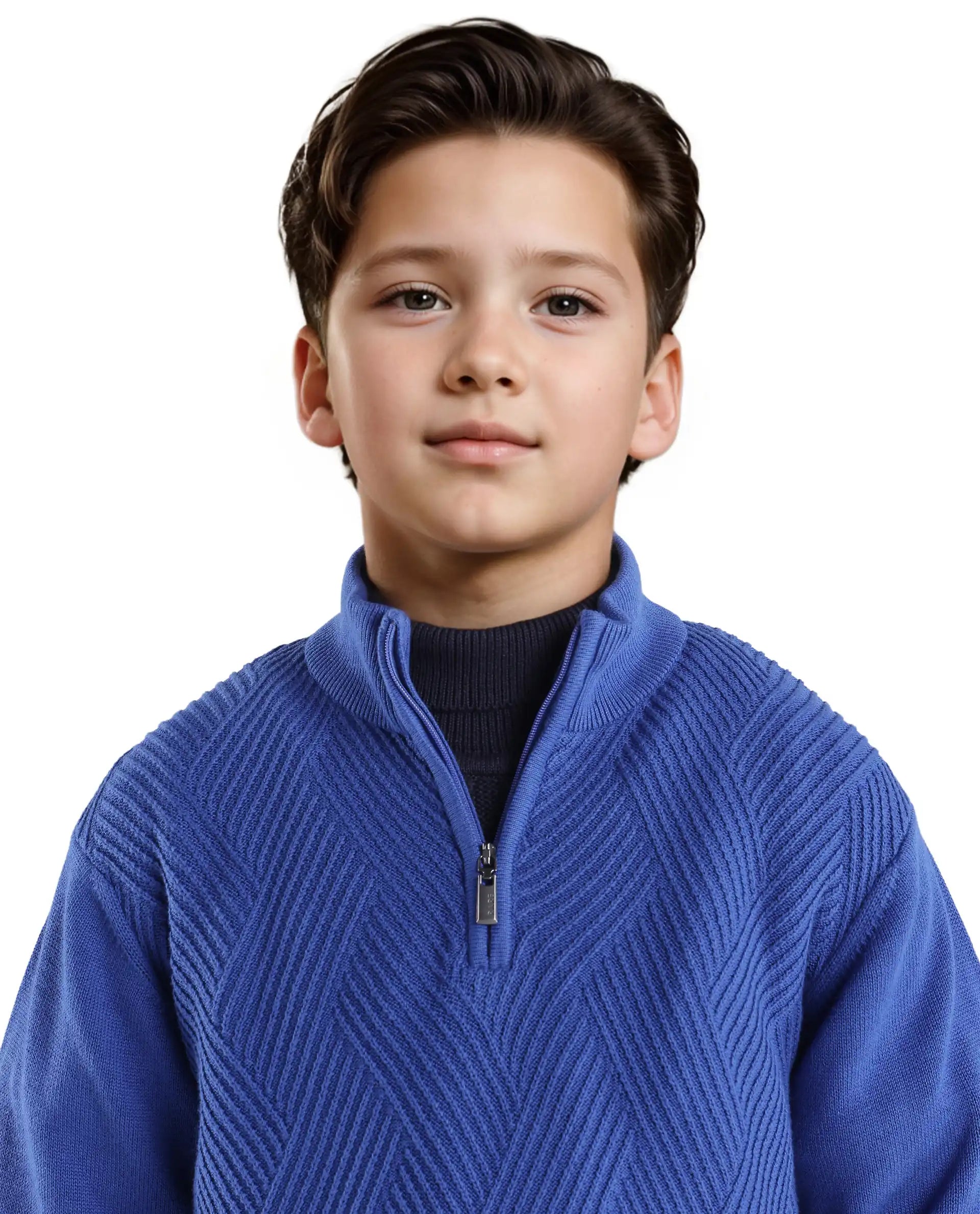 Rare Ones Kids Tron Blue Cotton Full Sleeve Zipper Regular Fit Sweater