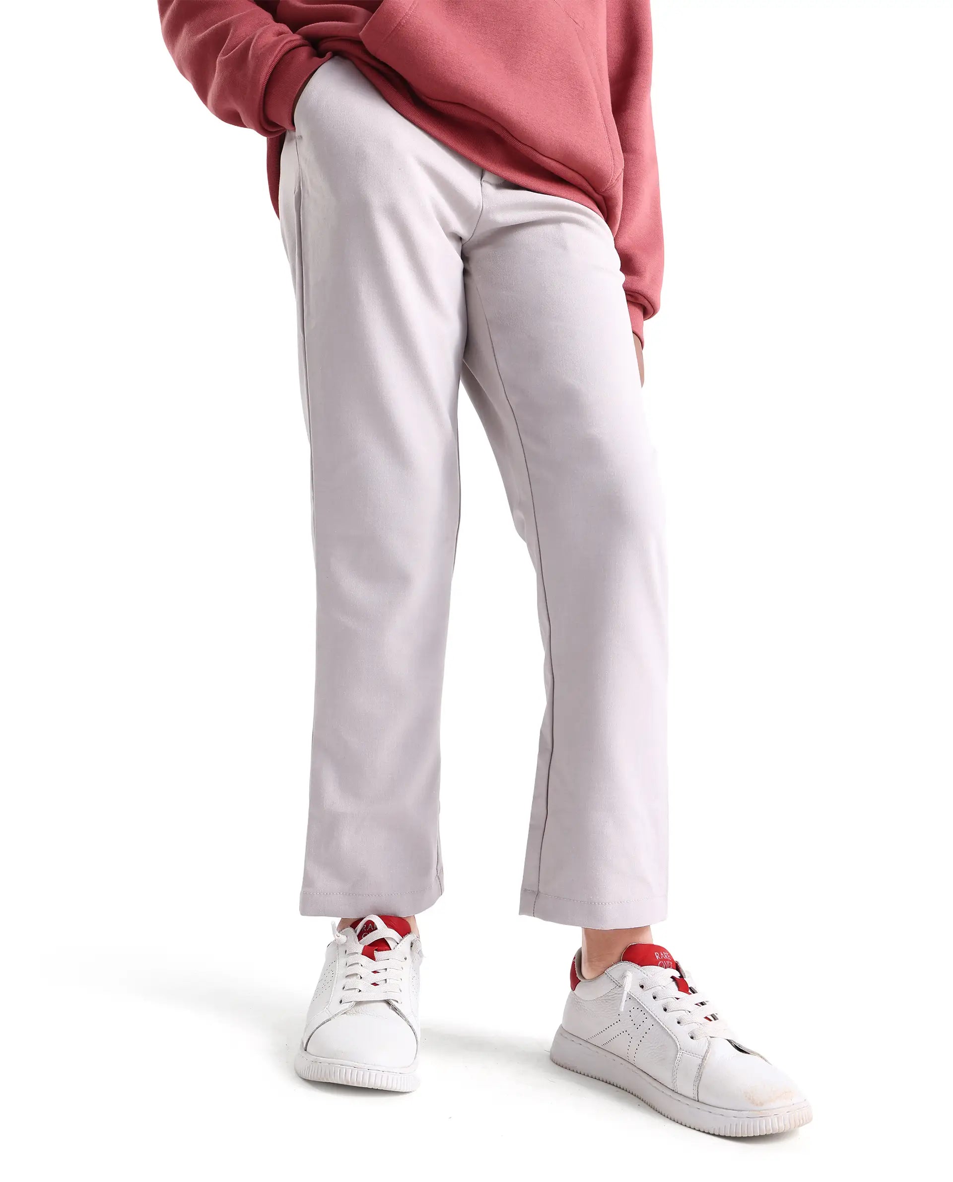 Rare Ones Kids Trove Light Beige Cotton Poly Regular Fit Solid Trouser