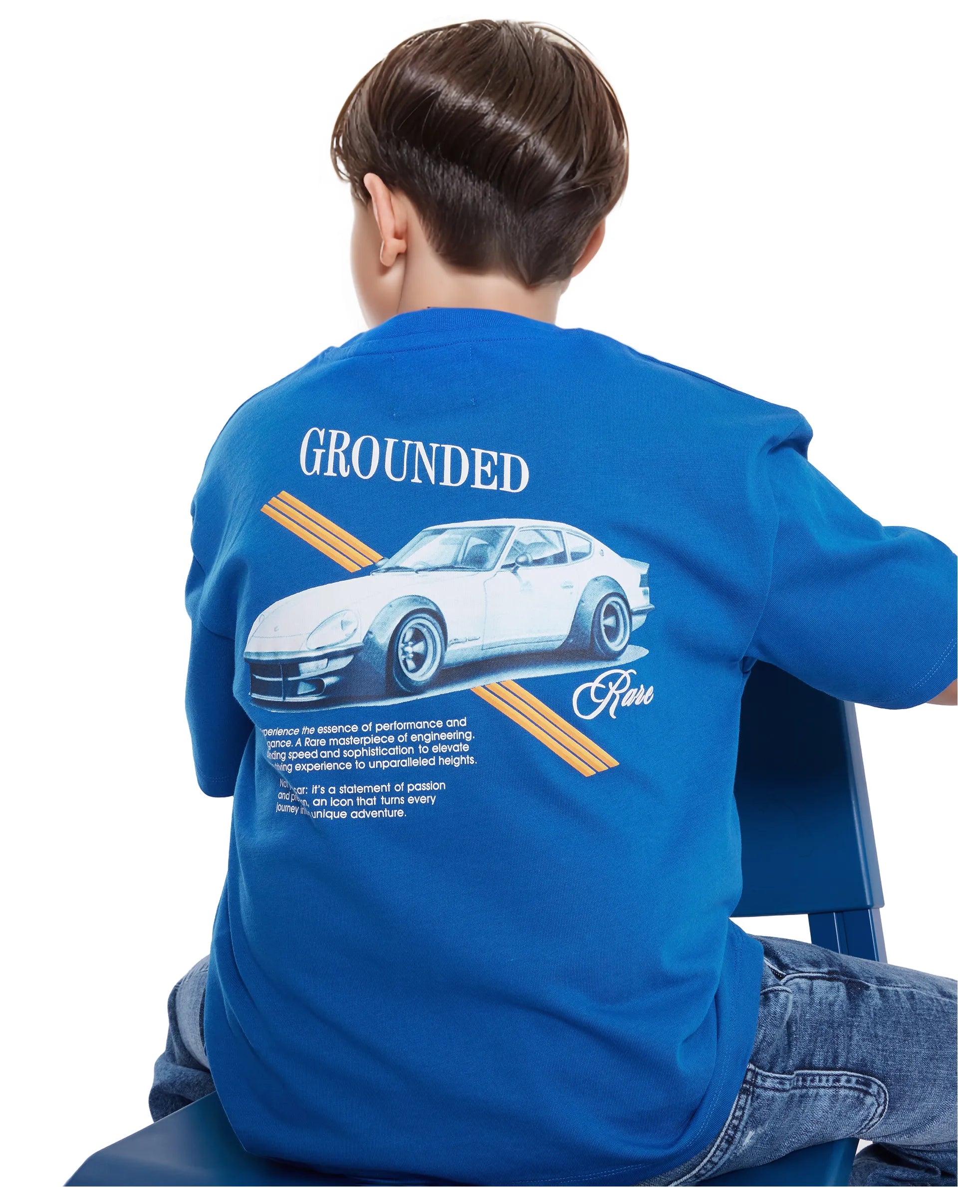 Rare Ones Kids Tsum Blue Cotton Half Sleeve Slip-On Printed Boxy Fit T-Shirt