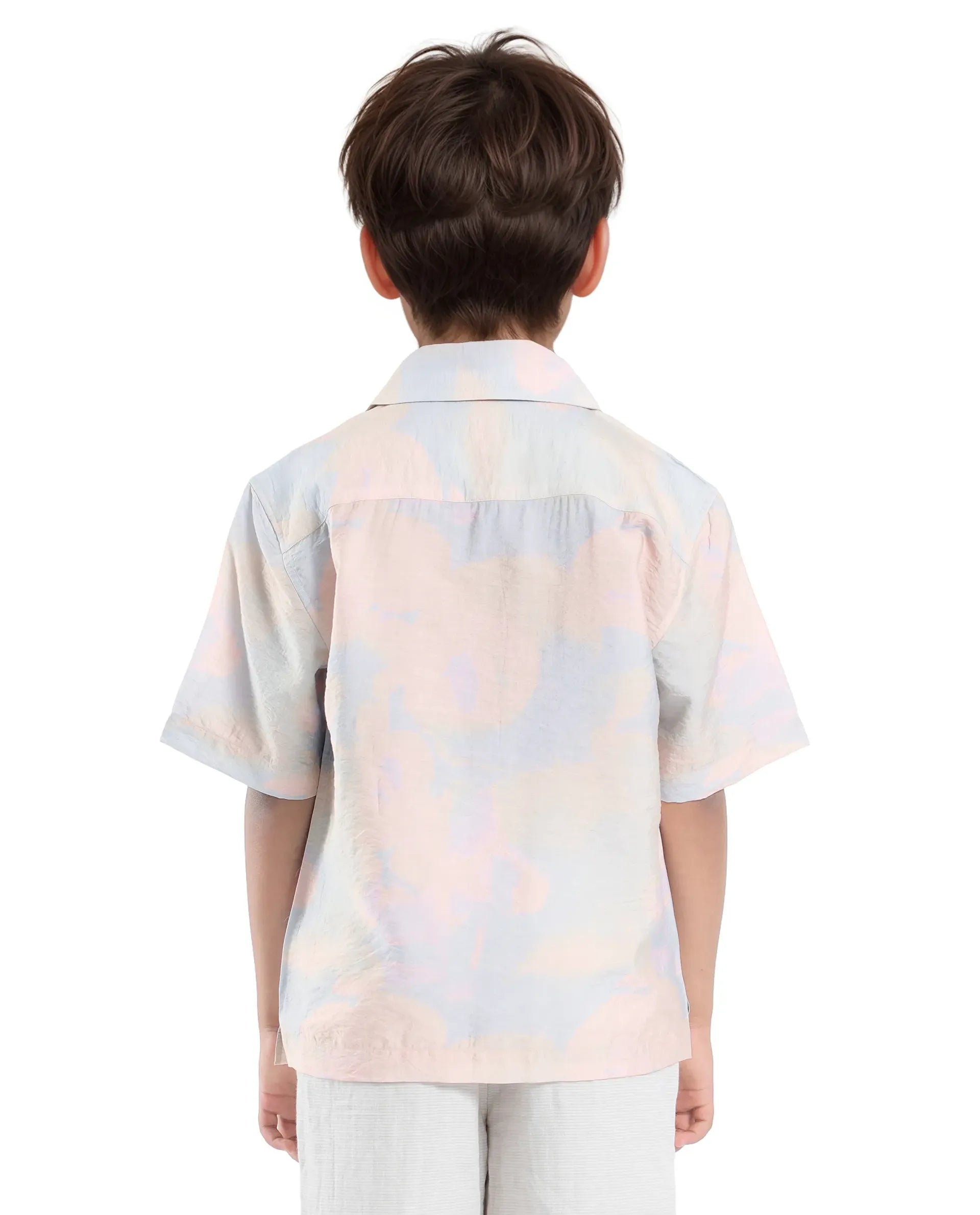 Rare Ones Kids Tugi-K Light Purple Viscose Blend Printed Button Closure Regular Fit Shirt