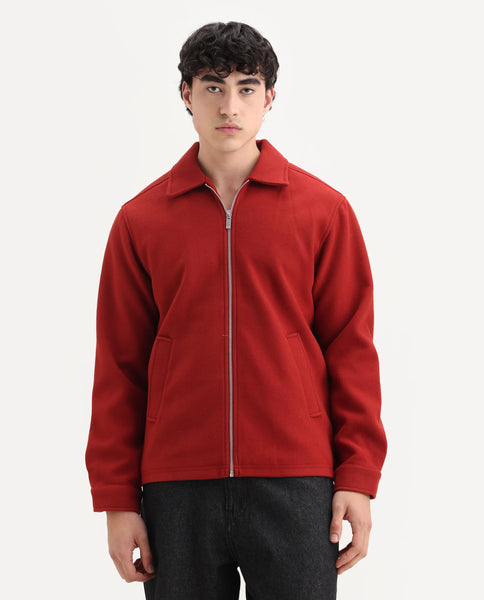 Buy Tweeder-25 - Rust Mid Winter Textured Jacket| Rare Rabbit