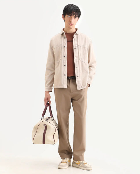Buy Tycho - Beige Oversized Denim Jacket| Rare Rabbit