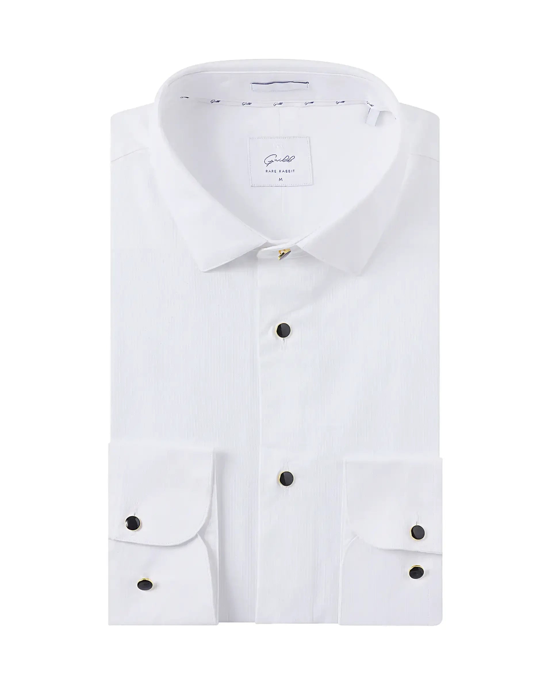 Rare Rabbit Men Utah White Full Sleeve Regular Fit Premium Business Solid Shirt