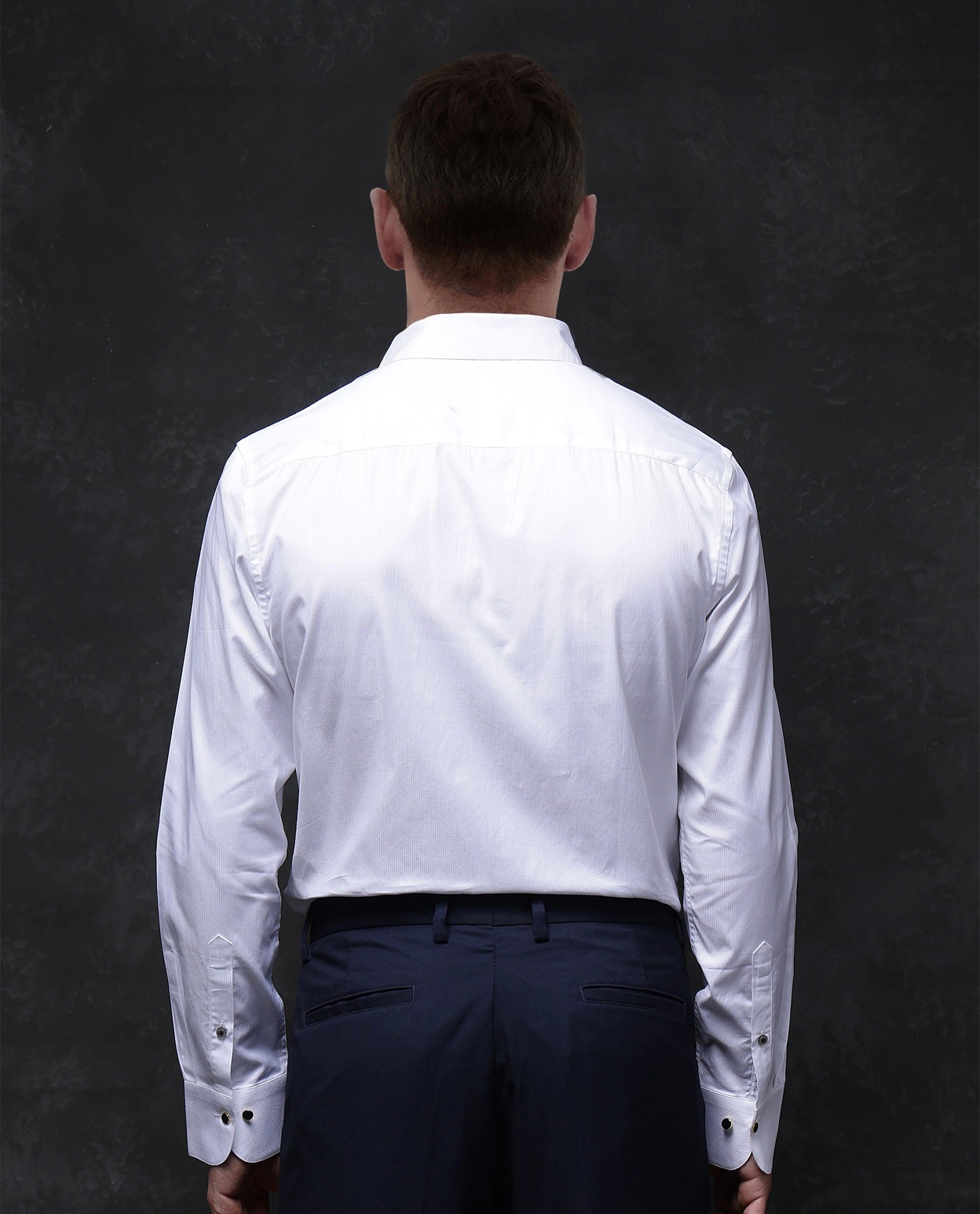 Rare Rabbit Men Utah White Full Sleeve Regular Fit Premium Business Solid Shirt