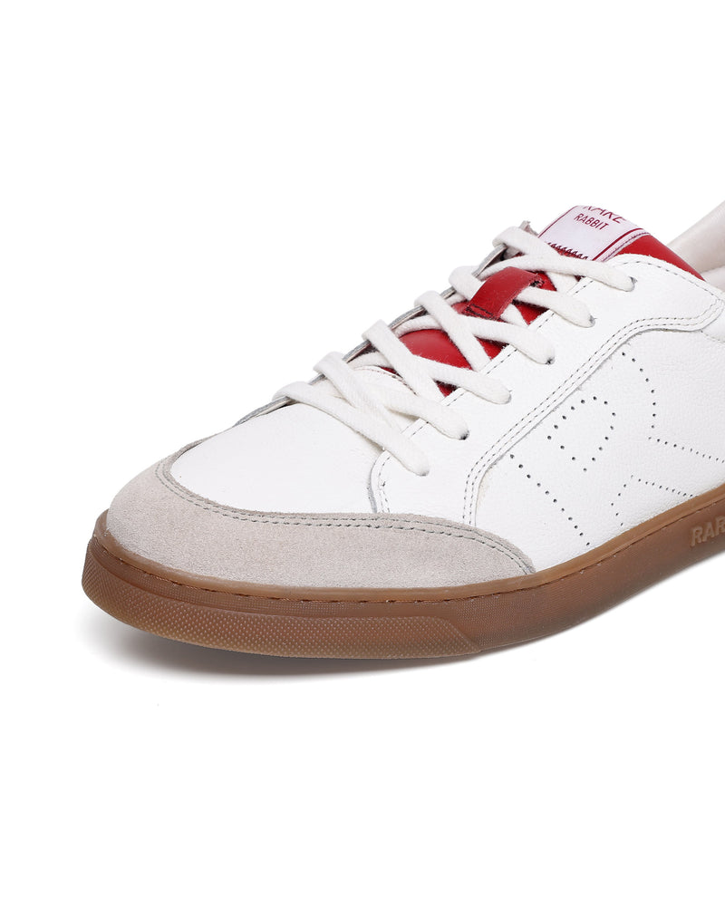 Rare Rabbit Red Shoes Rare Rabbit Mens Rocco Red Round Toe Low Top Perforated Lace-Up Sneake