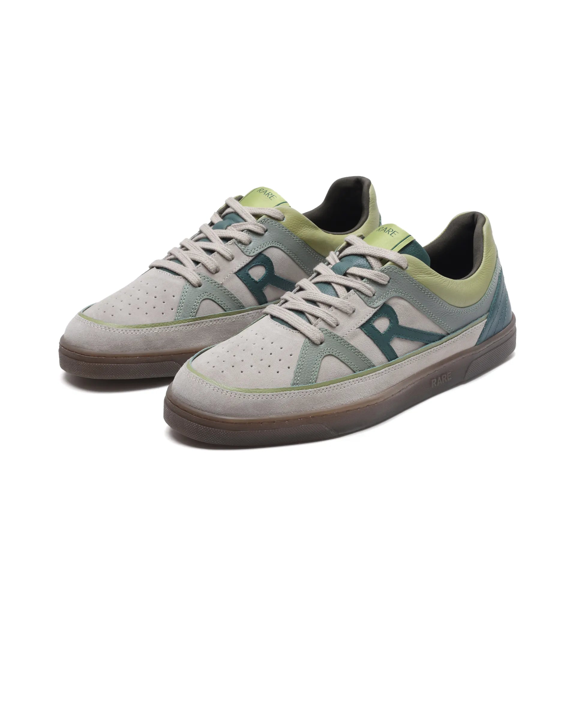 Rare Rabbit Men's Vale Green Leather Lace-Up Closure Sneaker