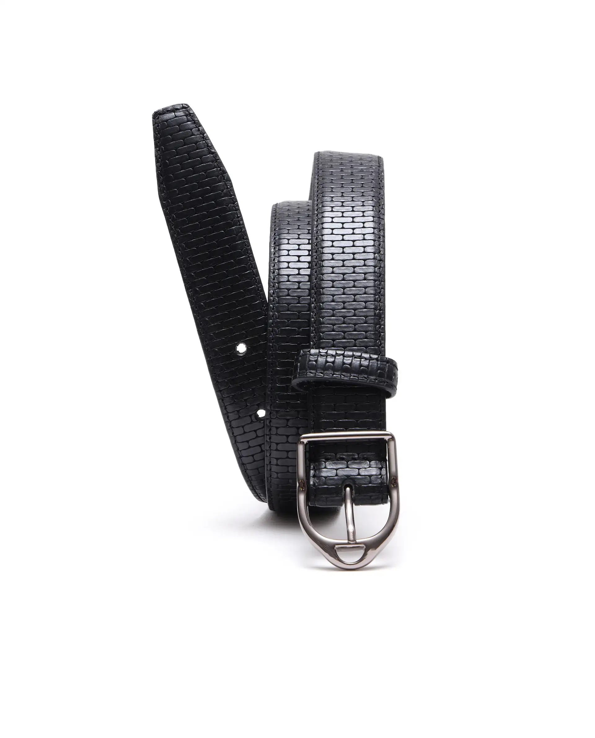 Rare Rabbit Men Valor Black Leather Belt