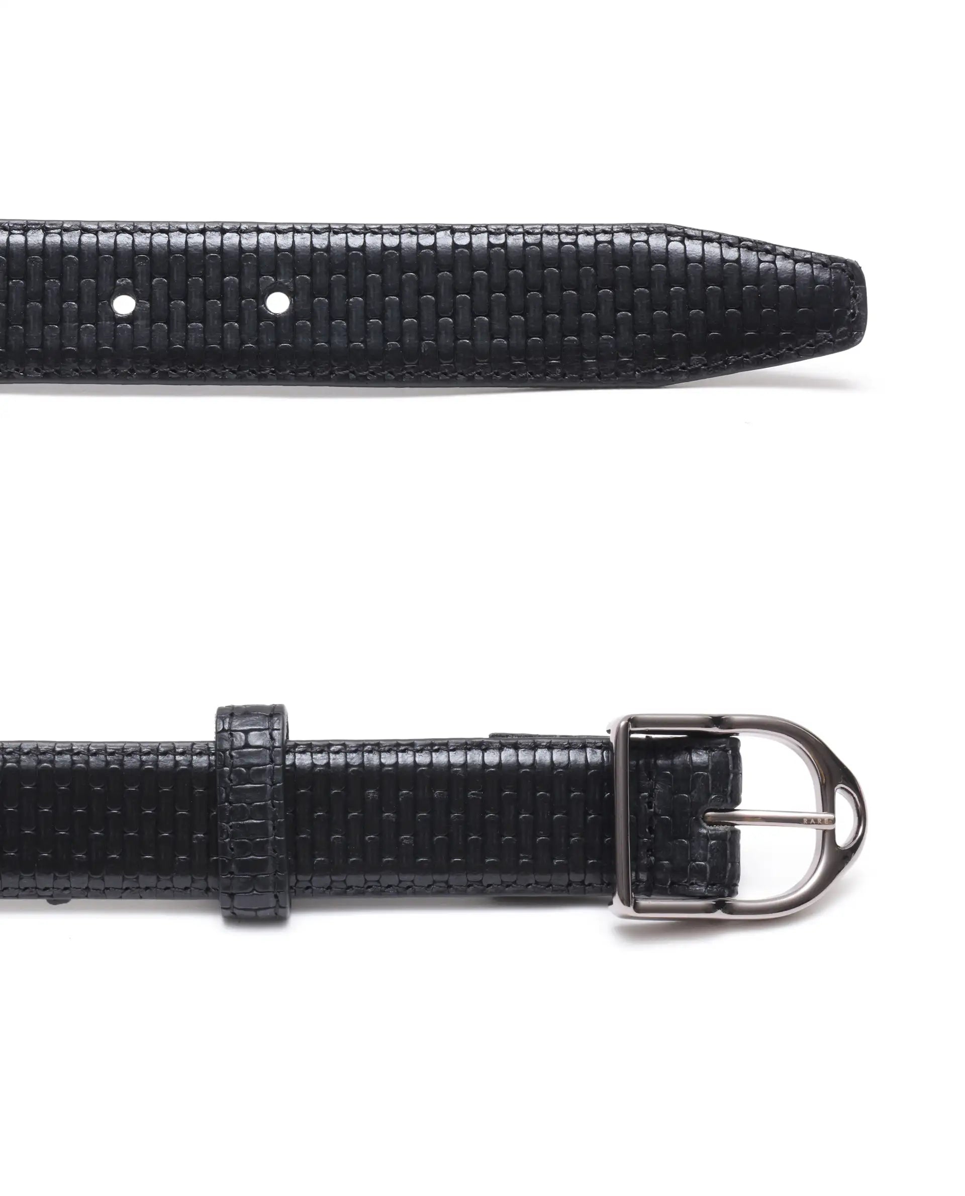 Rare Rabbit Men Valor Black Leather Belt