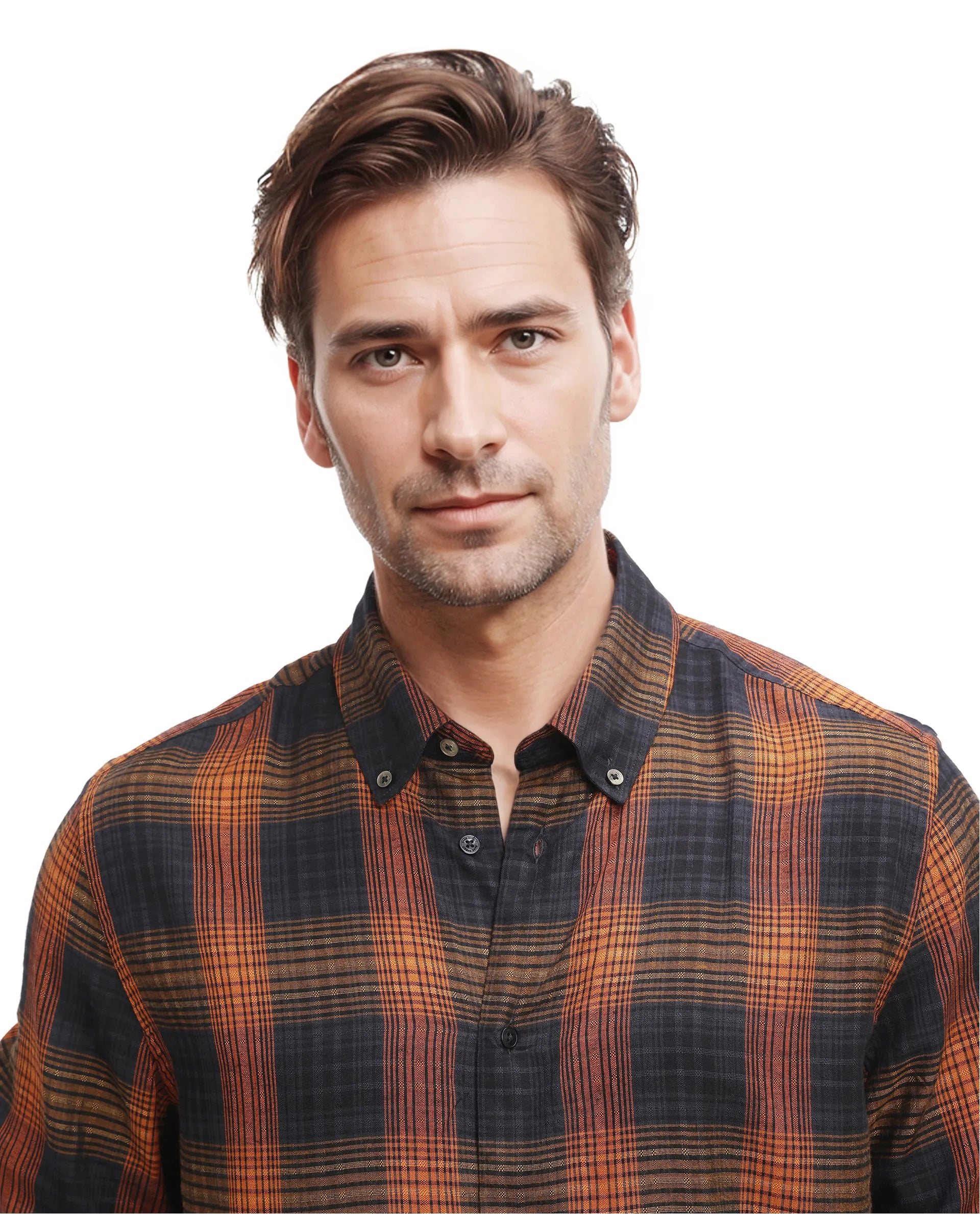 Rare Rabbit Men's Veil Black Cotton Fabric Full Sleeve Regular Fit Checks Shirt