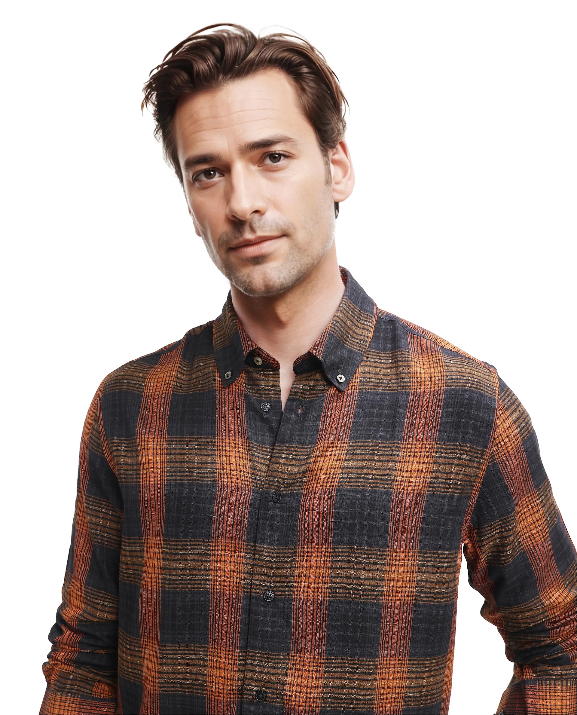 Rare Rabbit Men's Veil Black Cotton Fabric Full Sleeve Regular Fit Checks Shirt