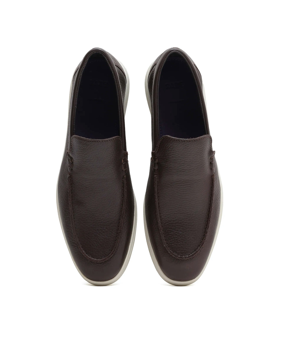 Rarez Men's Velour-L Primary Brown Leather Regular Loafers
