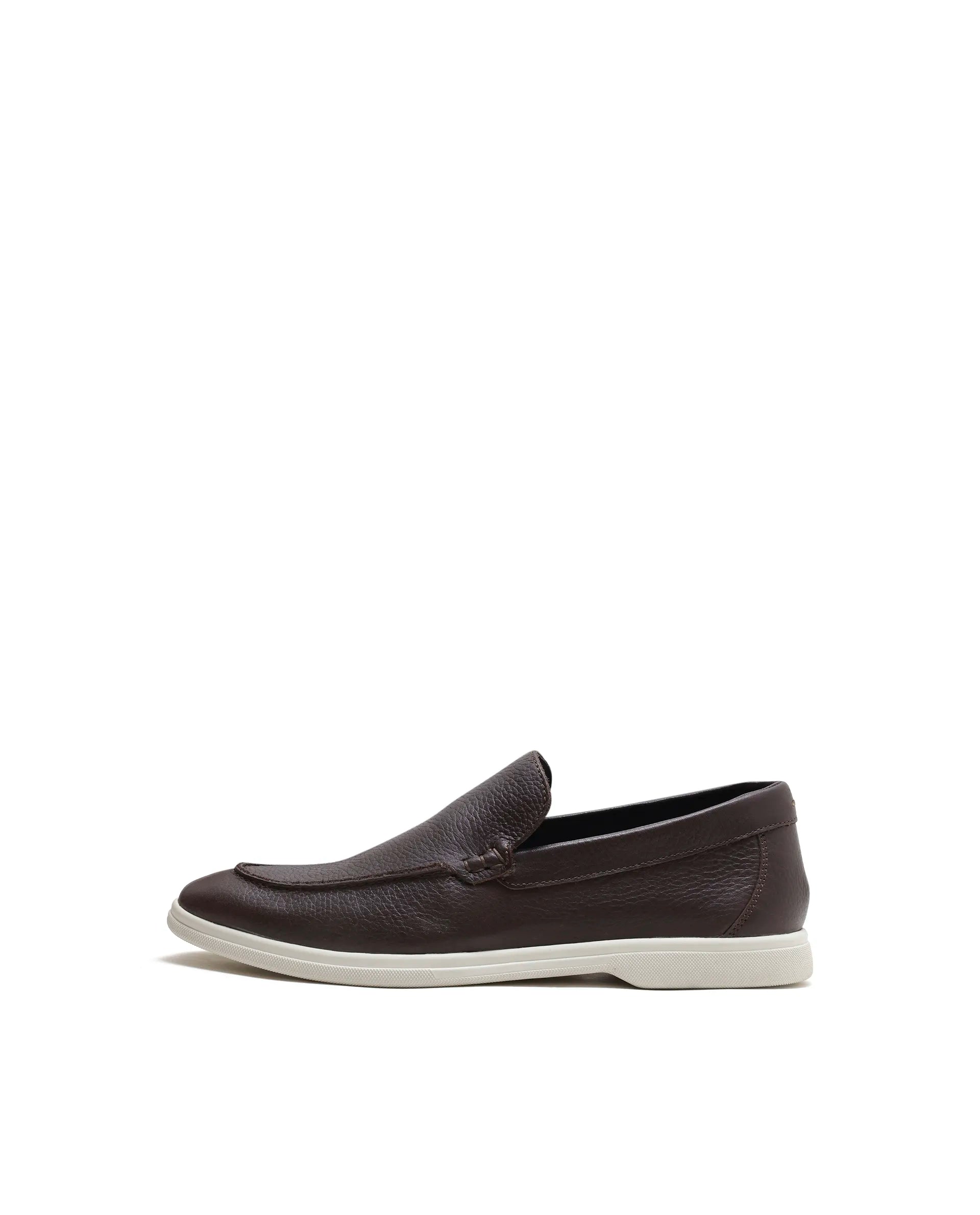Rarez Men's Velour-L Primary Brown Leather Regular Loafers