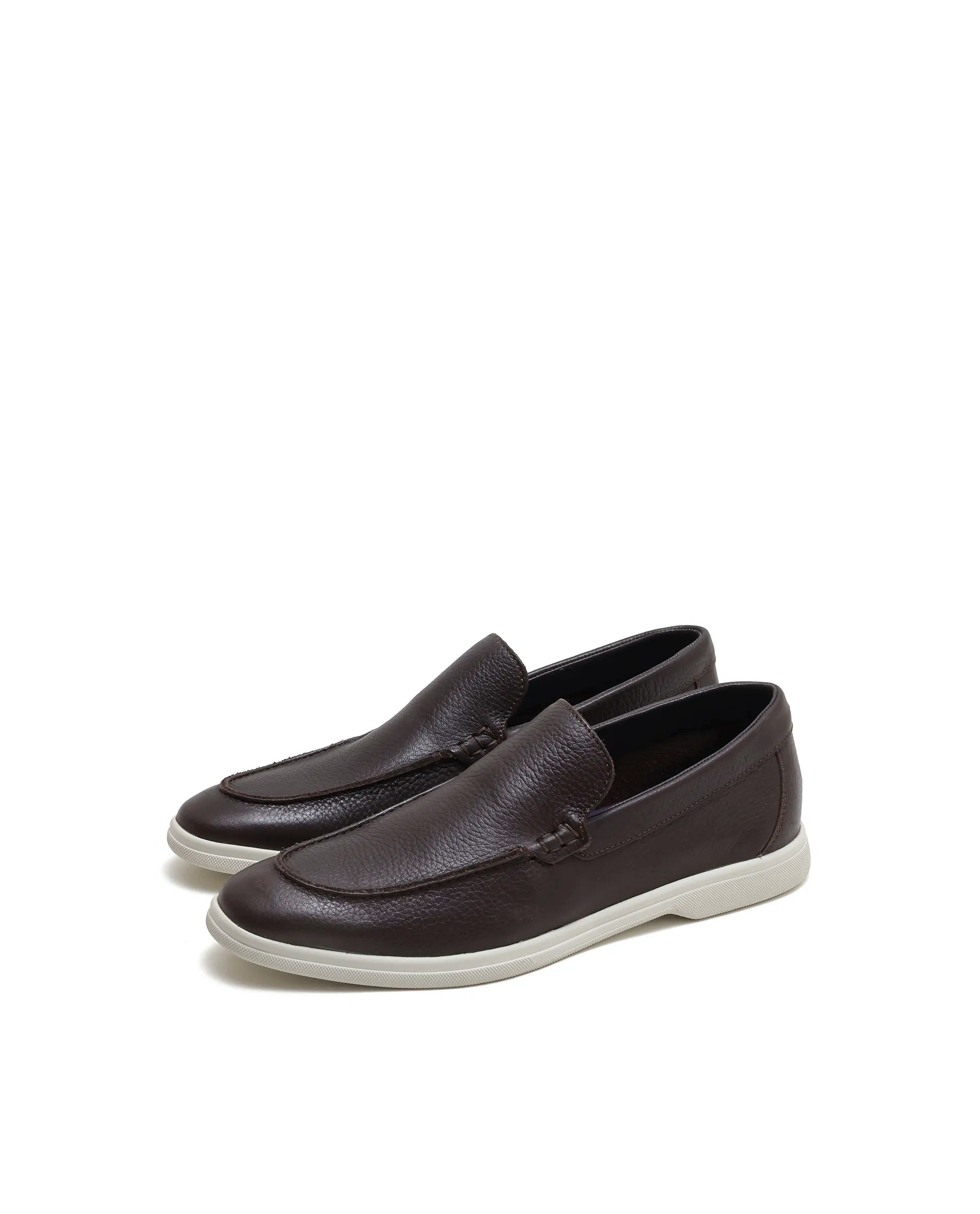 Rarez Men's Velour-L Primary Brown Leather Regular Loafers