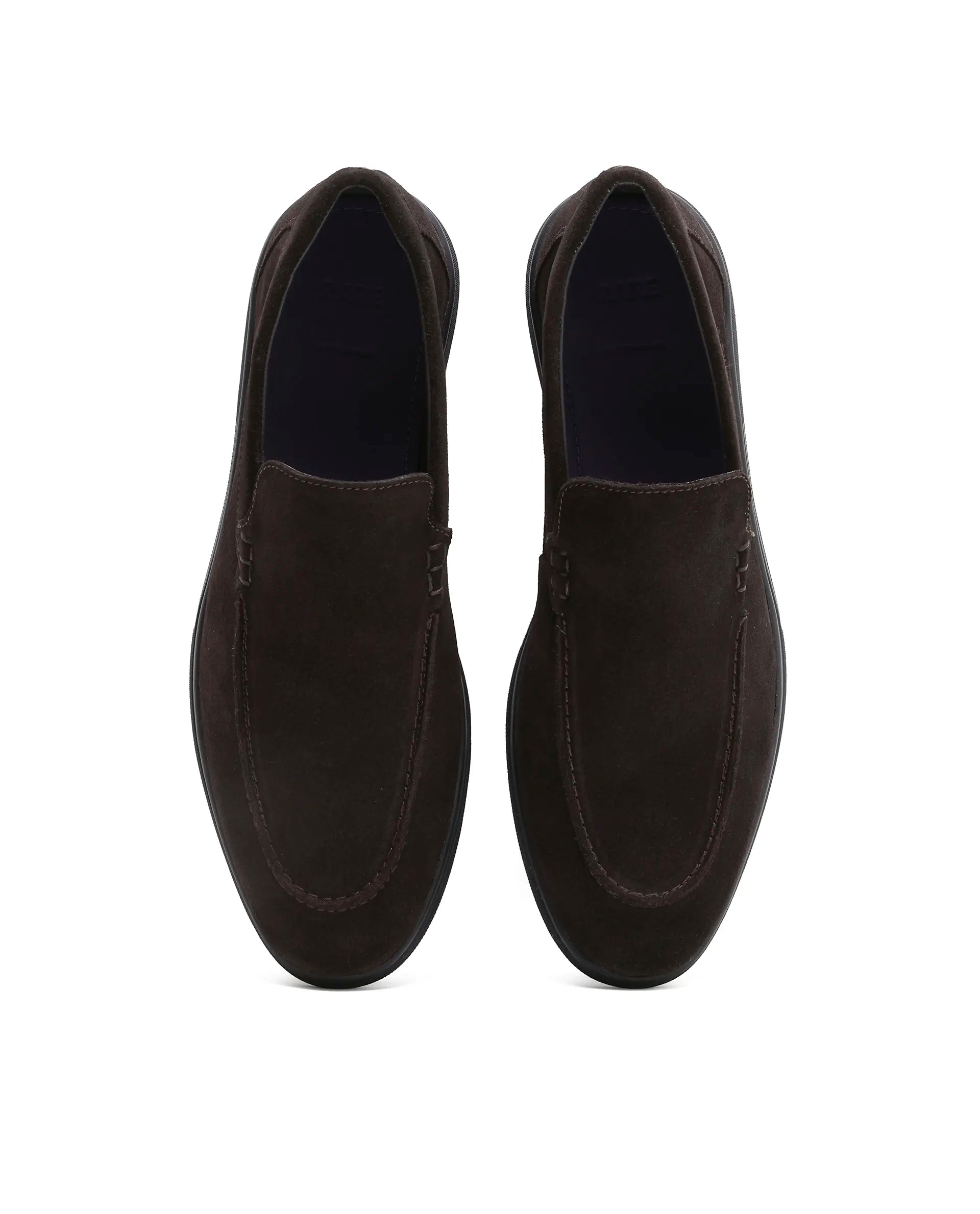 Rarez Mens Velour-S Coffee Leather Mocassin