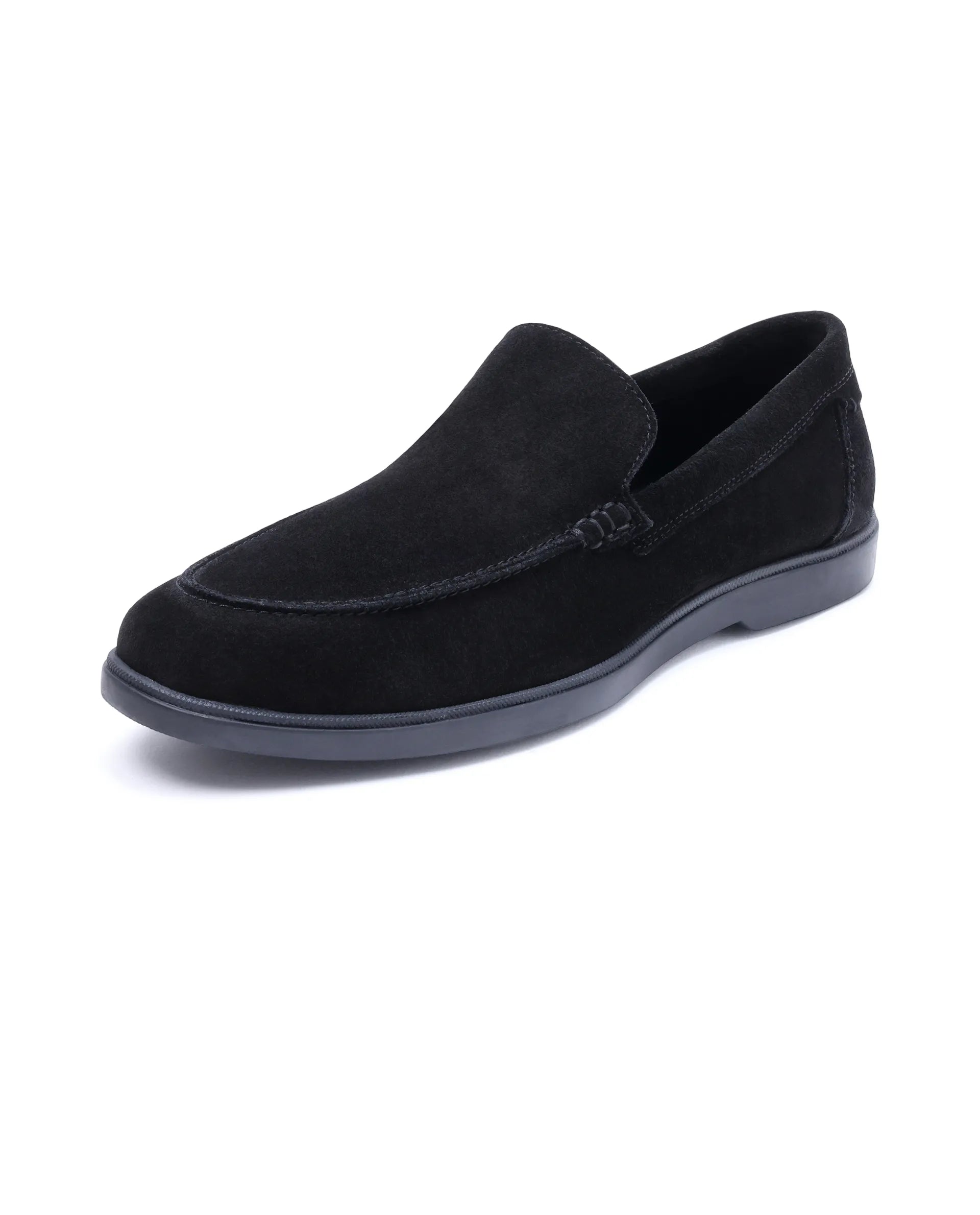 Rare Rabbit Men Velour Black Suede Leather Slip-On Closure Loafer