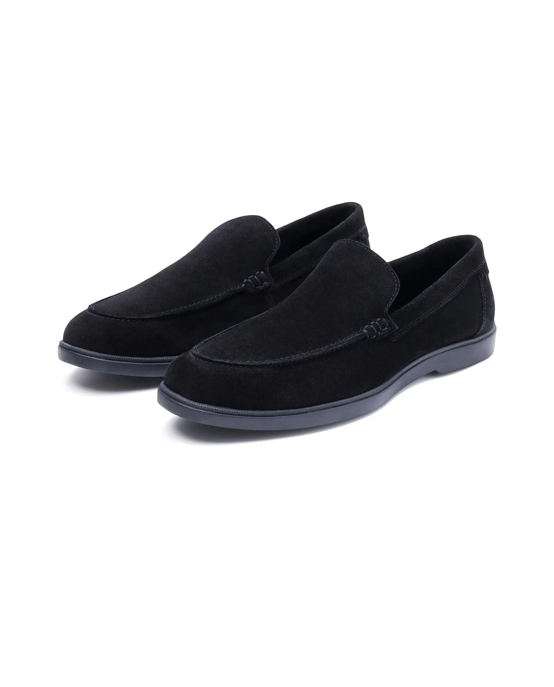 Rare Rabbit Men Velour Black Suede Leather Slip-On Closure Loafer